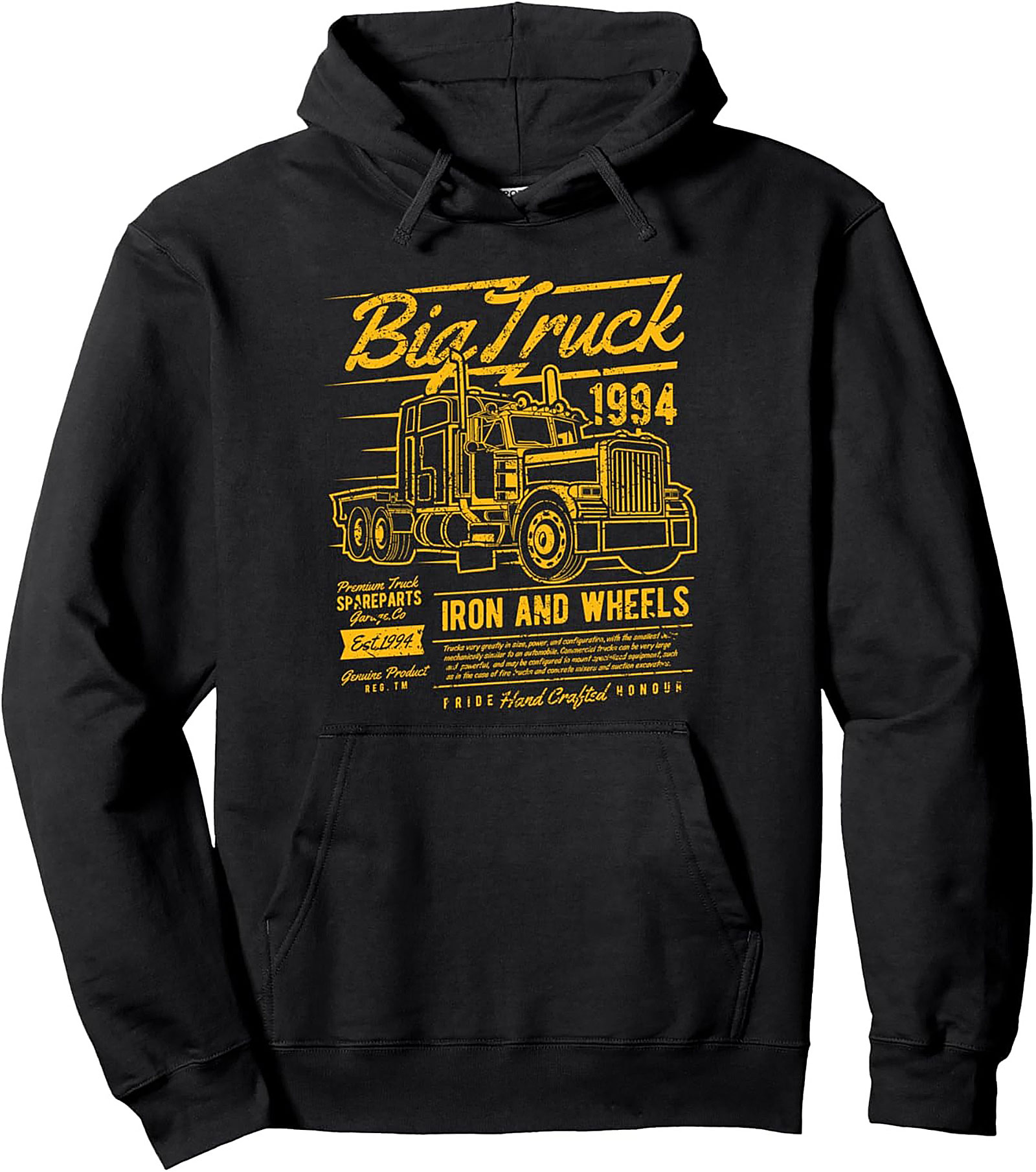 Big Truck 1994 Iron and Wheels Vintage Trucker Pullover Hoodie