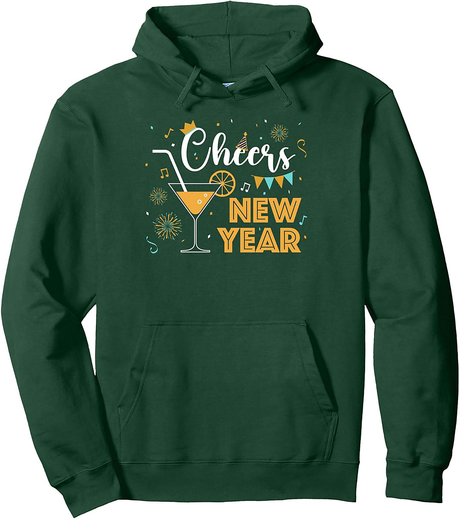 Cheers New Year Pullover Hoodie Festive Graphic