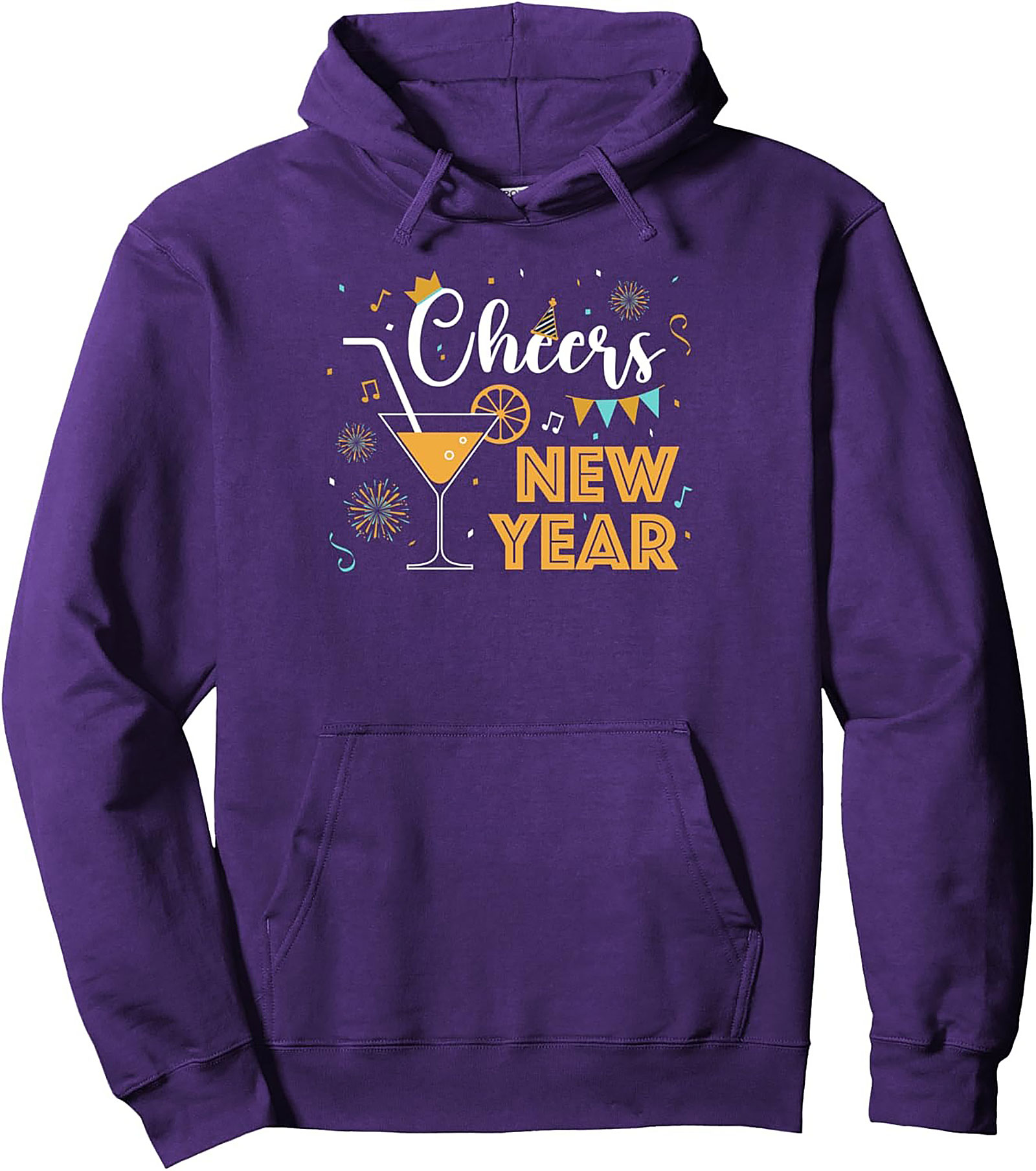 Cheers New Year Pullover Hoodie Festive Graphic