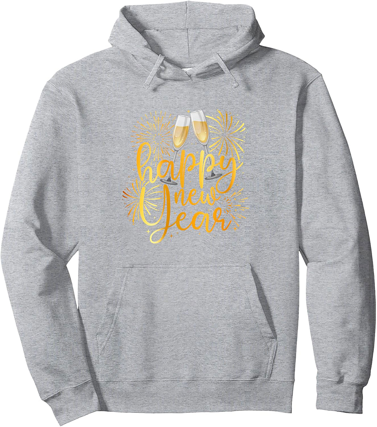 Happy New Year Champagne Toast Graphic Pullover Hoodie