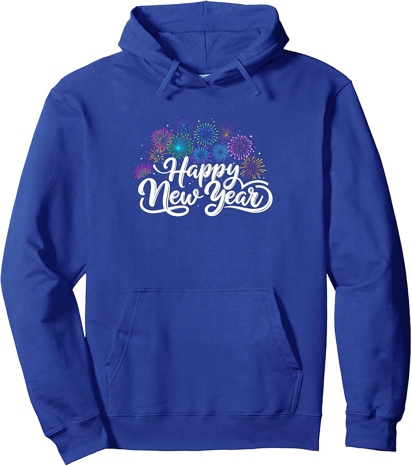 Happy New Year Pullover Hoodie Festive Fireworks