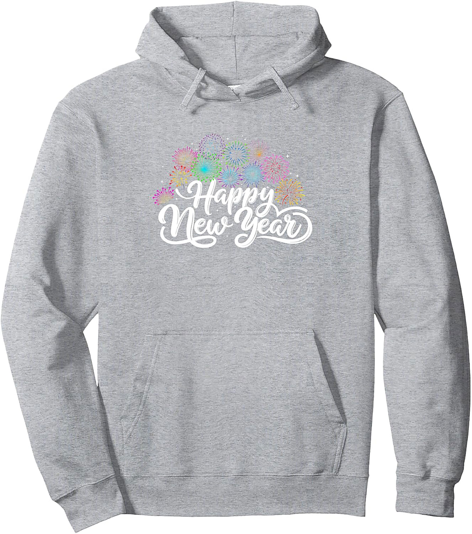 Happy New Year Pullover Hoodie Festive Fireworks