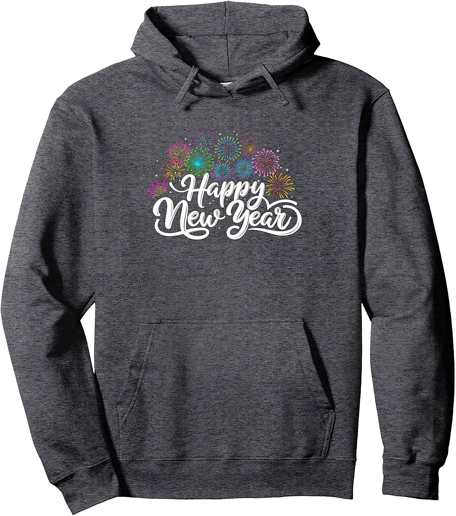 Happy New Year Pullover Hoodie Festive Fireworks