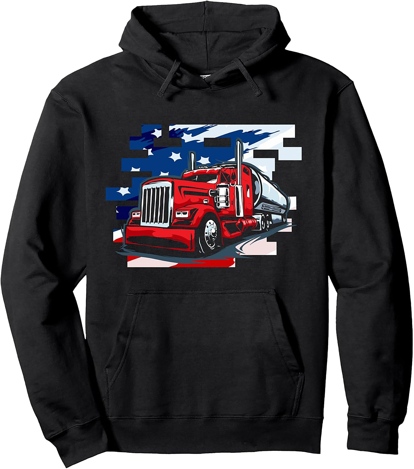 American Pride Big Rig Trucker Pullover Hoodie