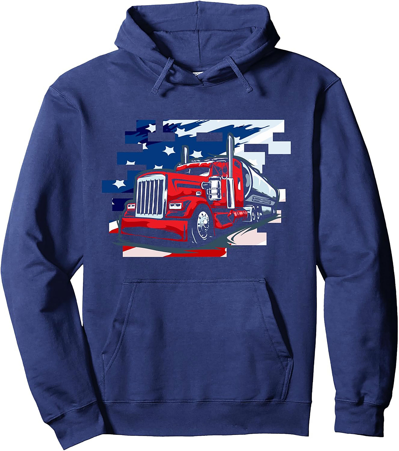 American Pride Big Rig Trucker Pullover Hoodie