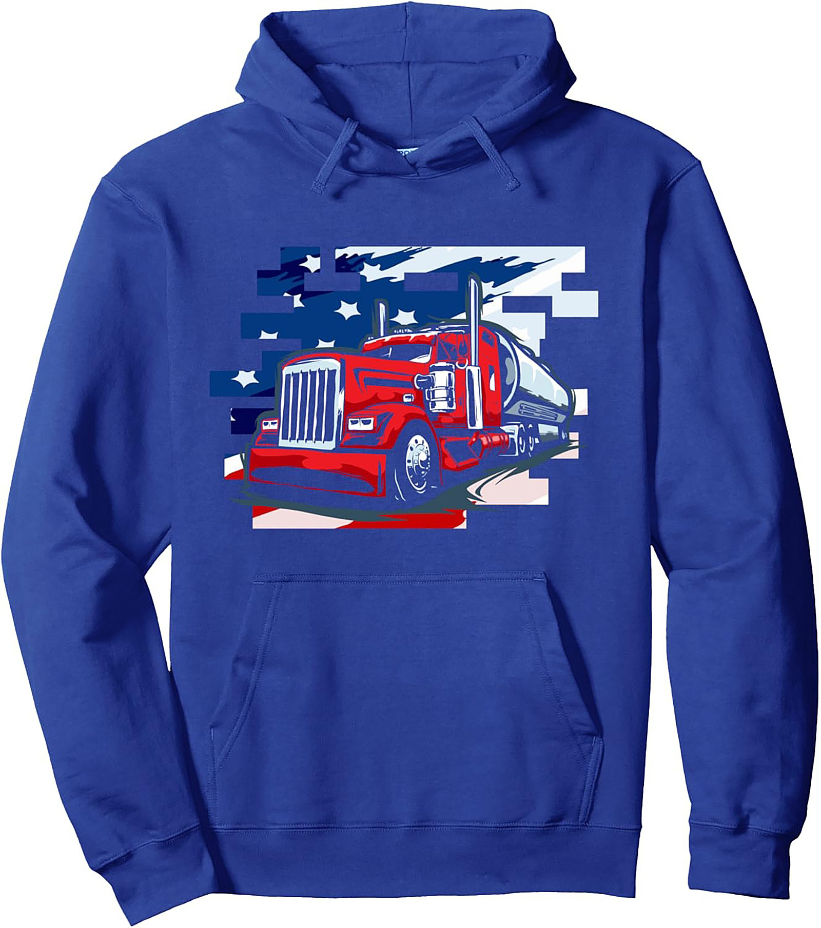 American Pride Big Rig Trucker Pullover Hoodie
