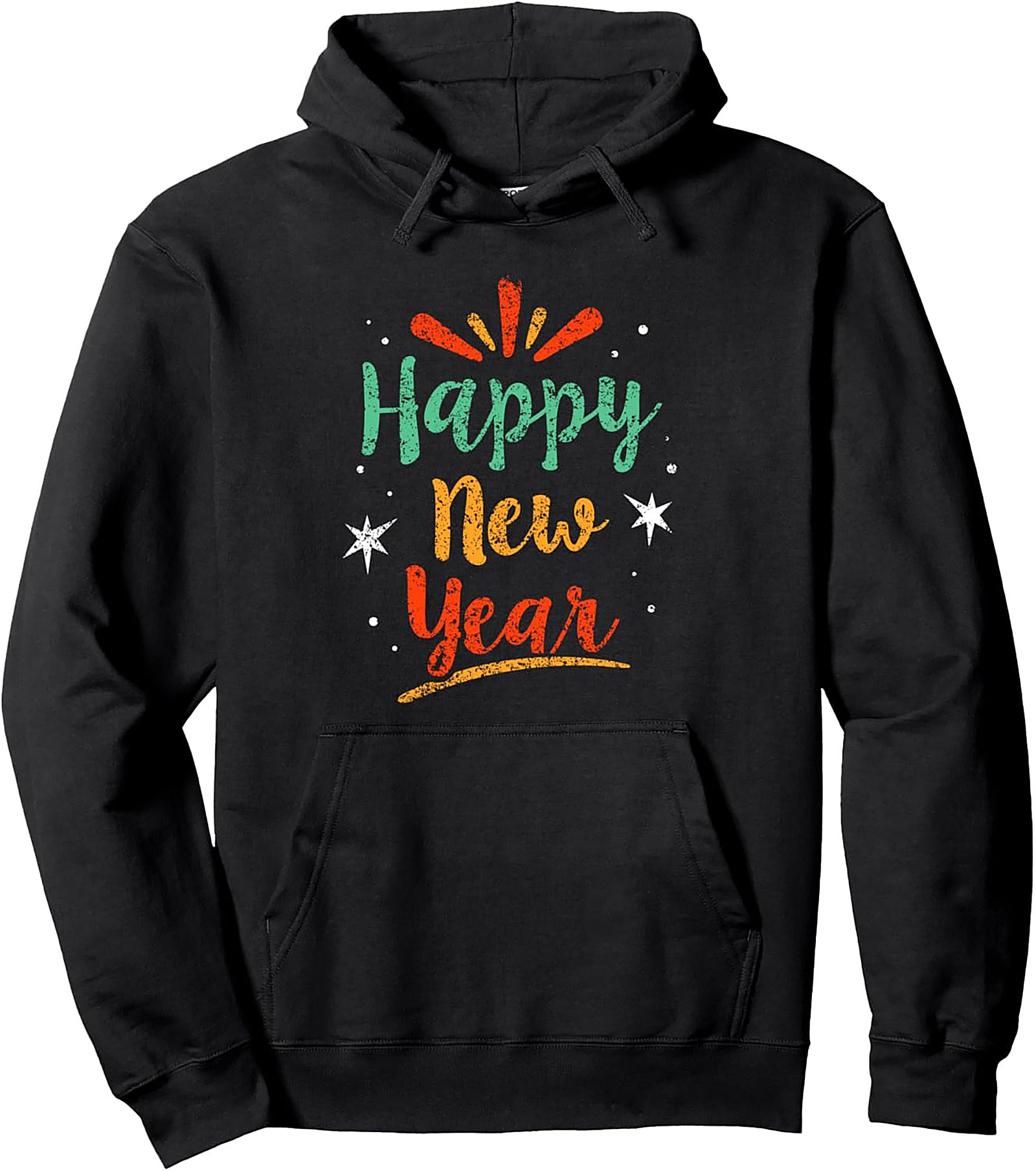 Retro Happy New Year Pullover Hoodie Festive Gift Idea