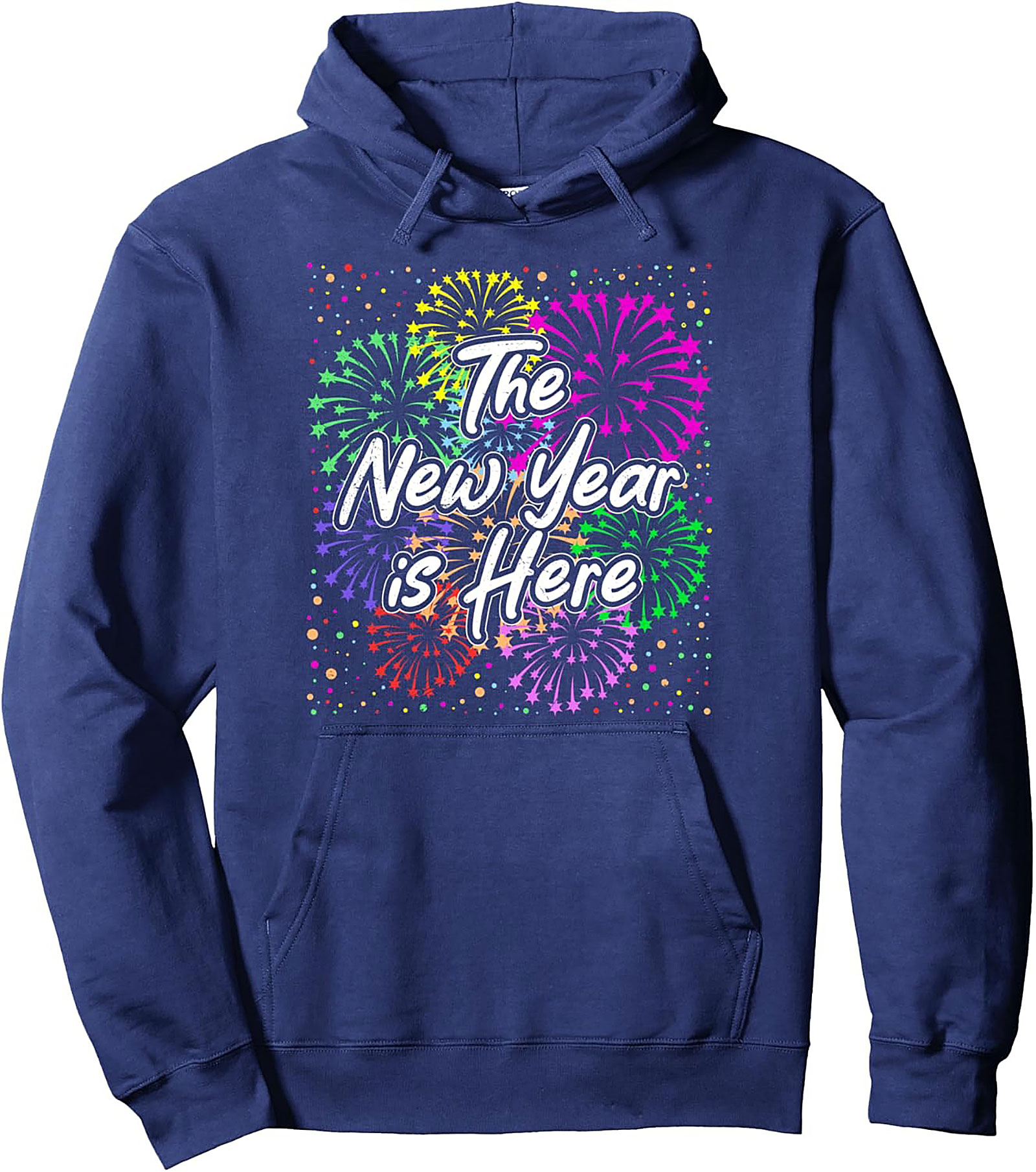 New Year Celebration Pullover Hoodie Festive Fireworks
