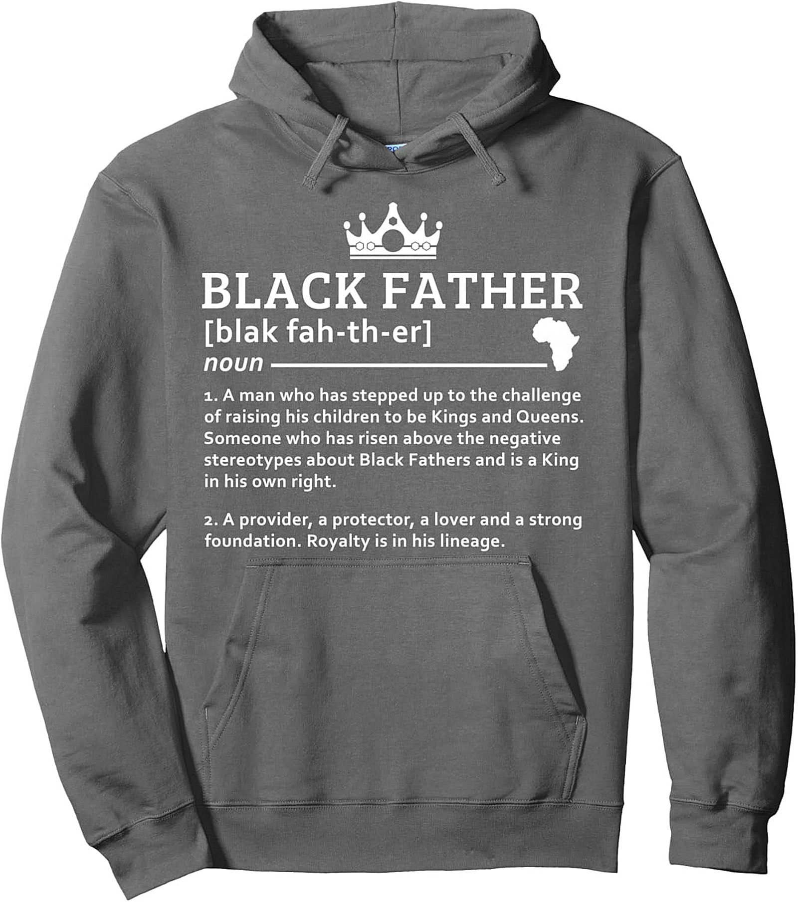 Black Father Definition Pullover Hoodie Black King Gift