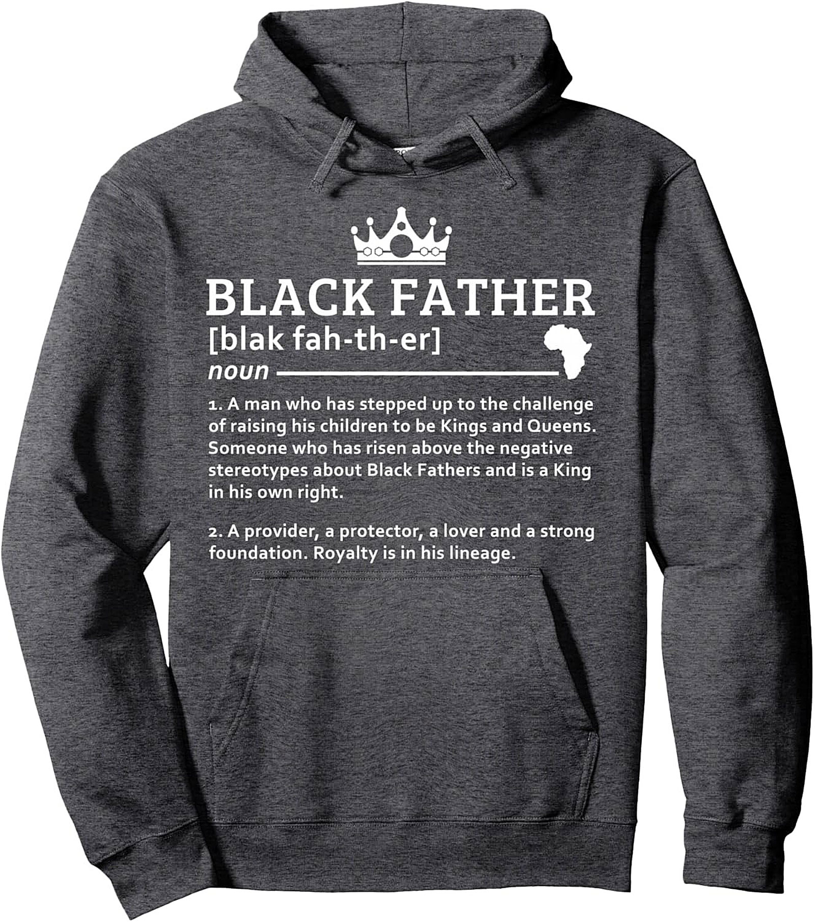 Black Father Definition Pullover Hoodie Black King Gift