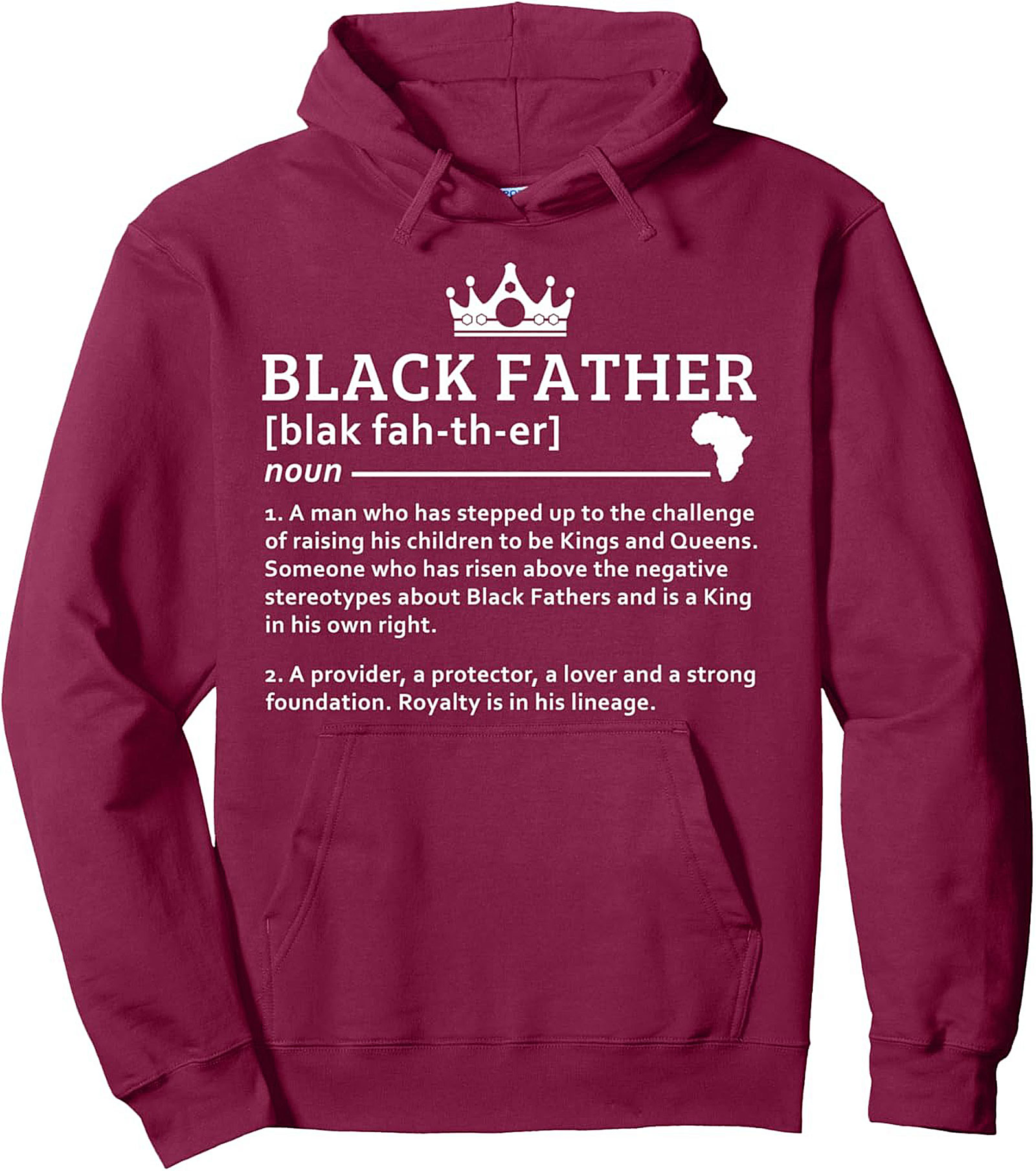 Black Father Definition Pullover Hoodie Black King Gift