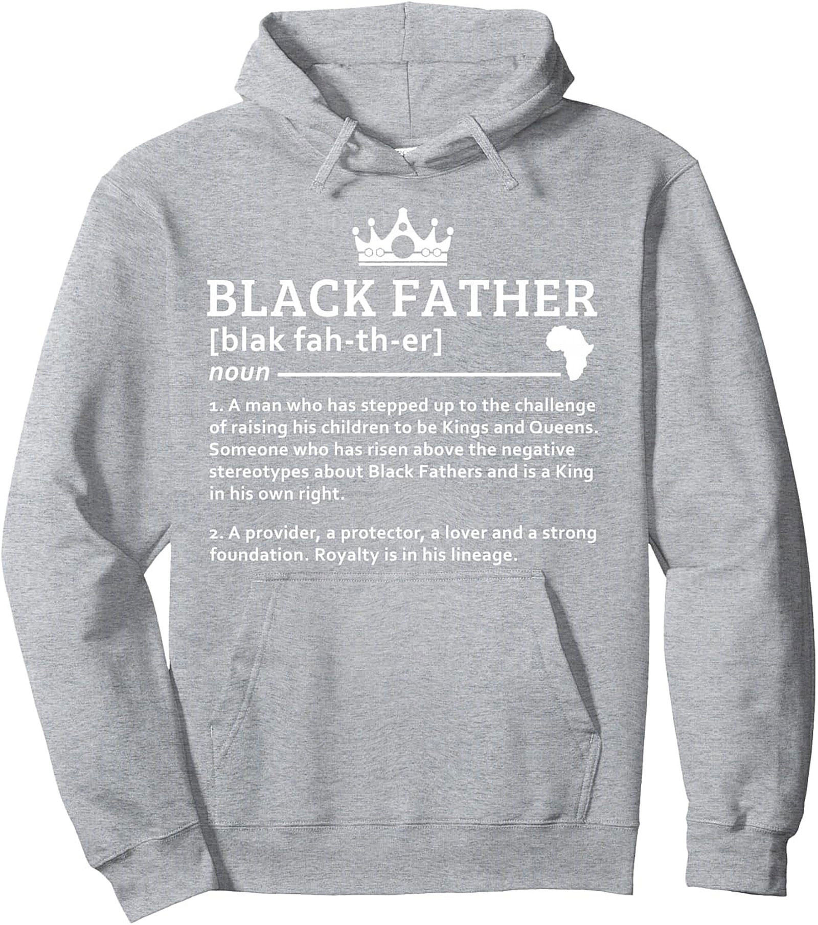 Black Father Definition Pullover Hoodie Black King Gift