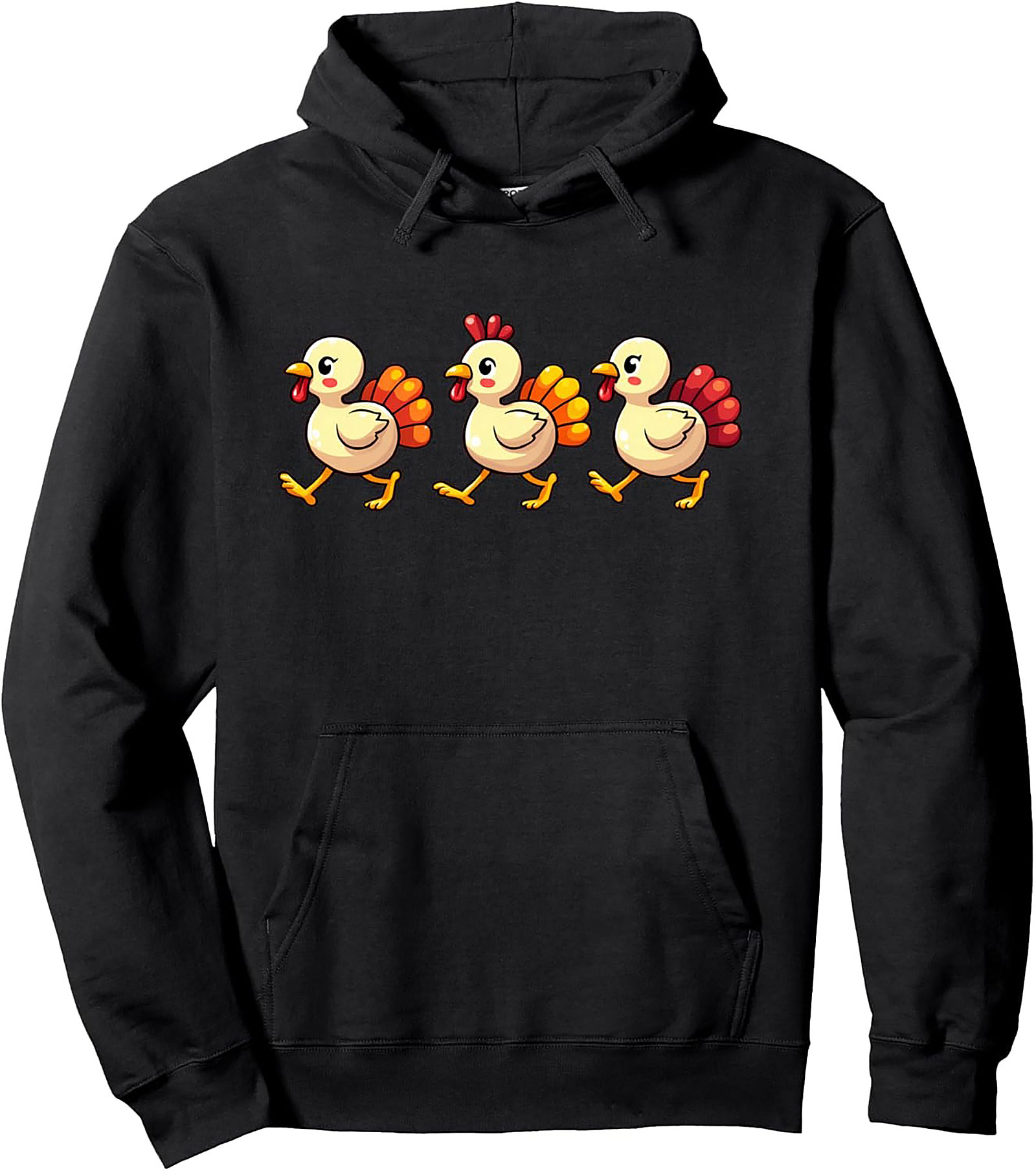 Funny Thanksgiving Pullover Hoodie | Cute Turkey Chicks Graphic