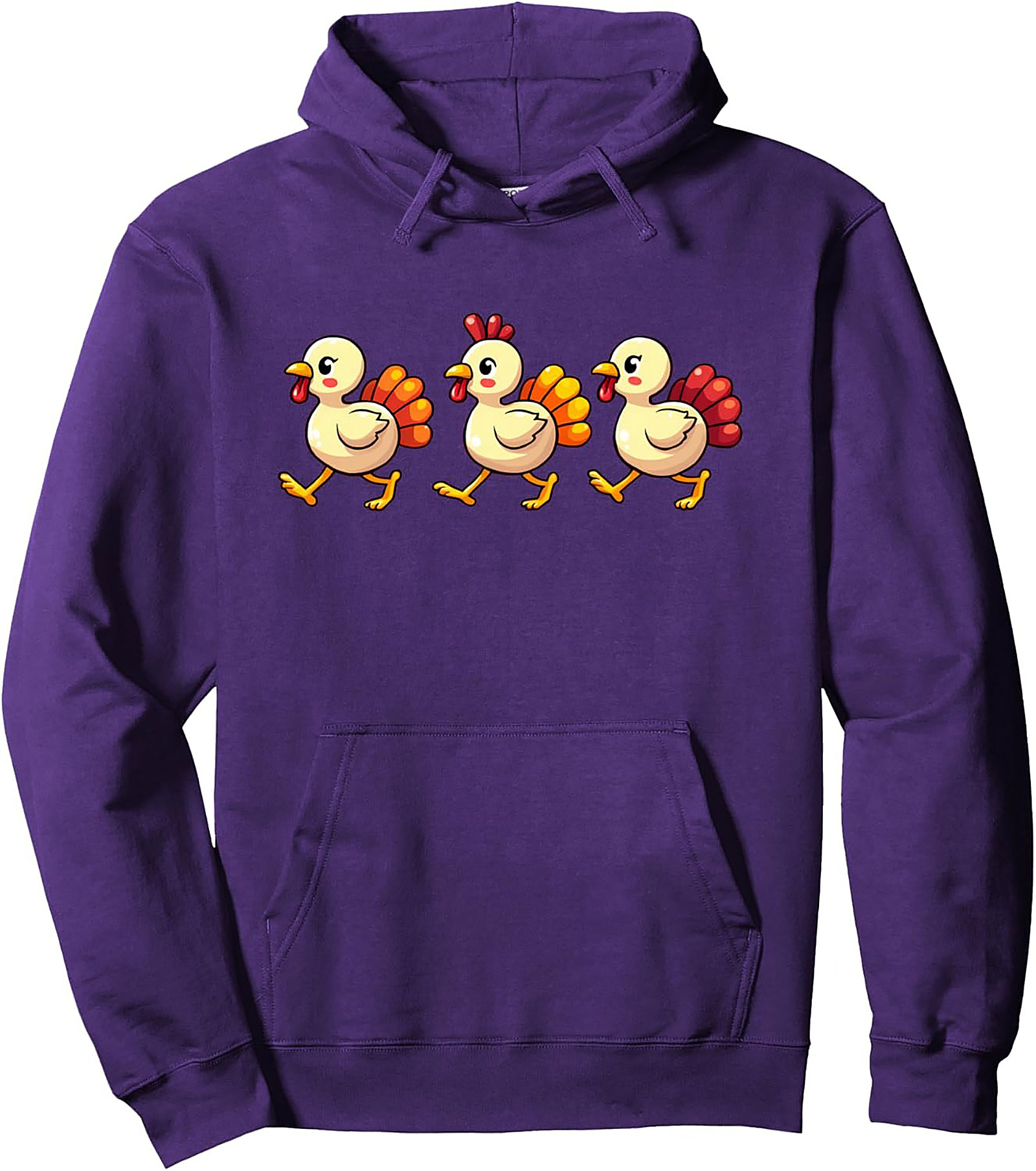 Funny Thanksgiving Pullover Hoodie | Cute Turkey Chicks Graphic
