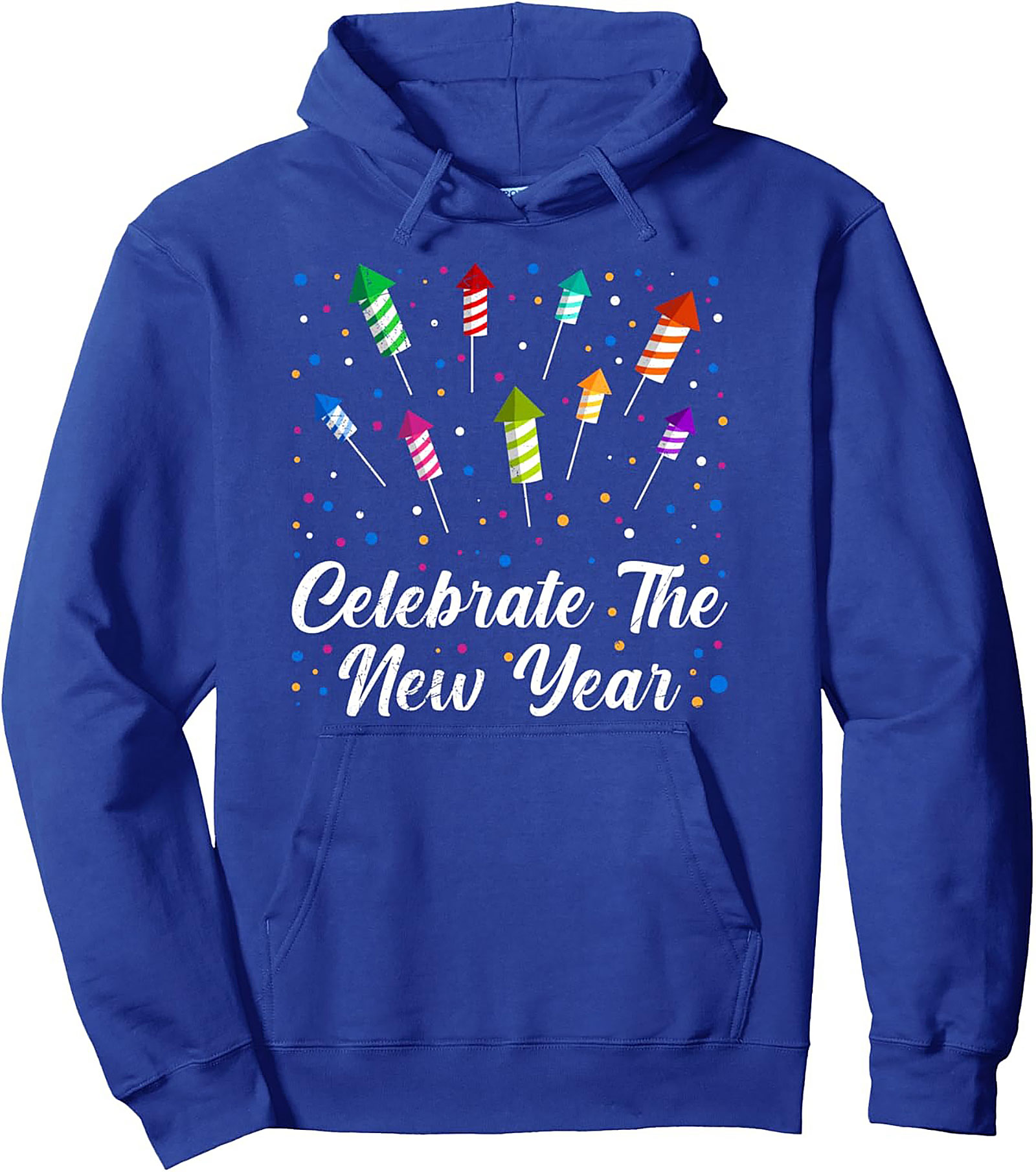 New Year Celebration Pullover Hoodie Festive Fireworks