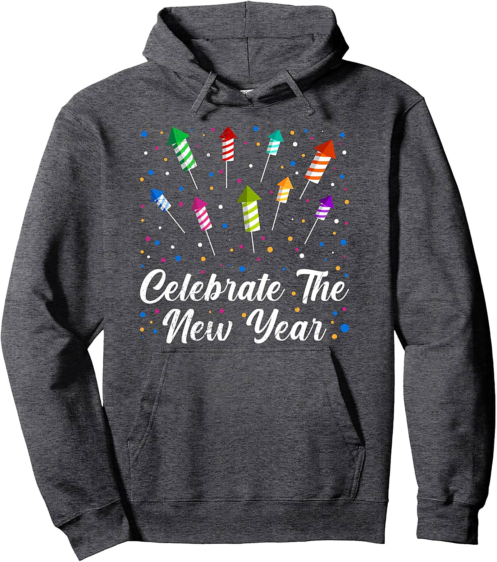 New Year Celebration Pullover Hoodie Festive Fireworks