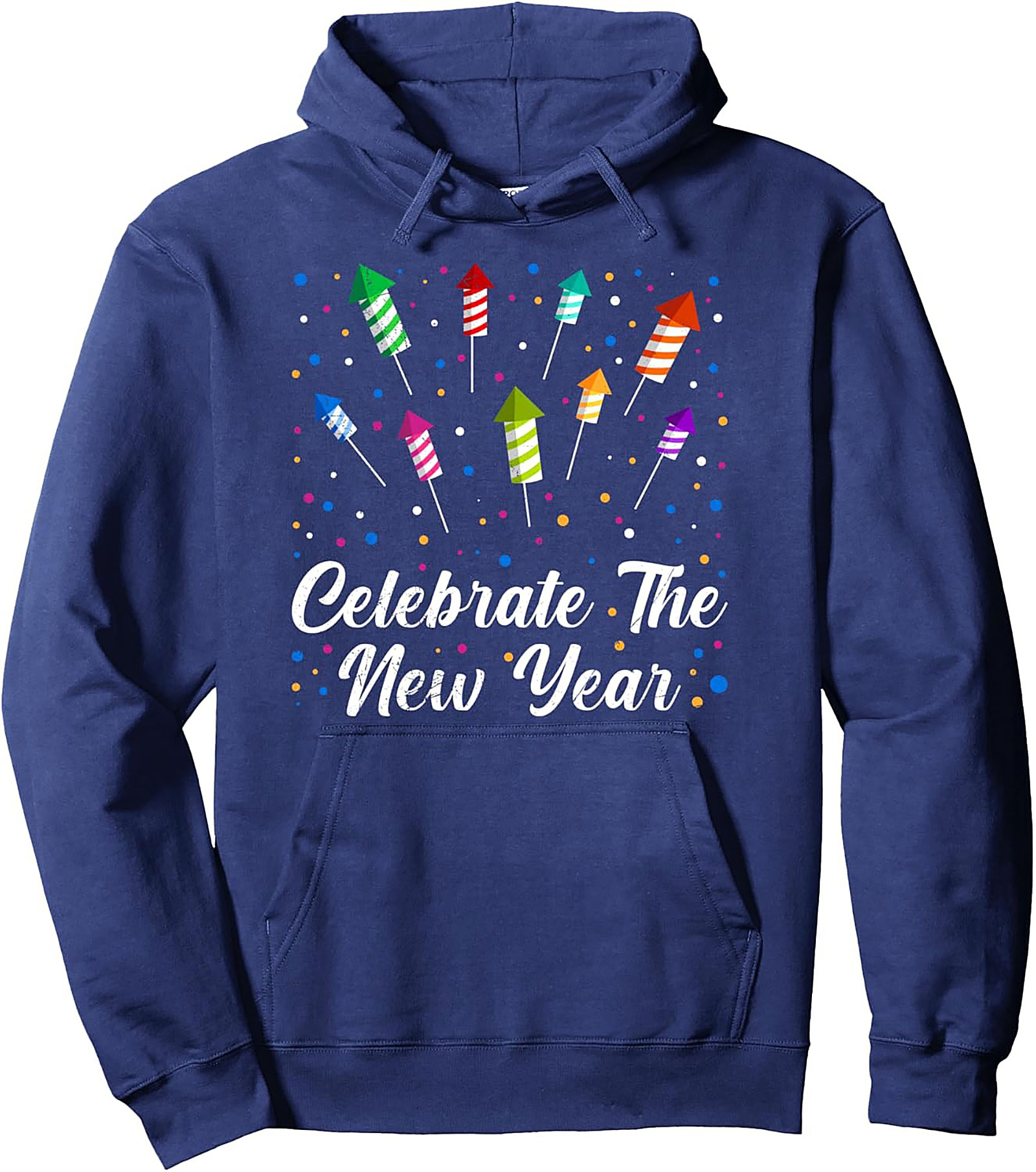 New Year Celebration Pullover Hoodie Festive Fireworks