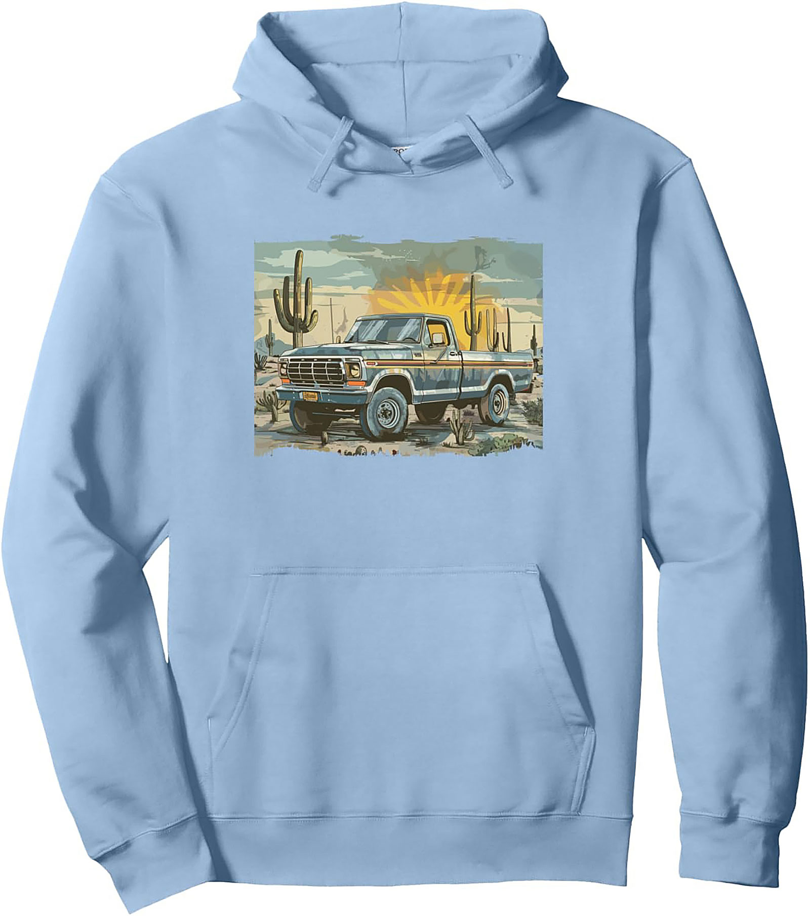 Classic 70s F-150 Pickup Truck Desert Sunset Graphic Hoodie