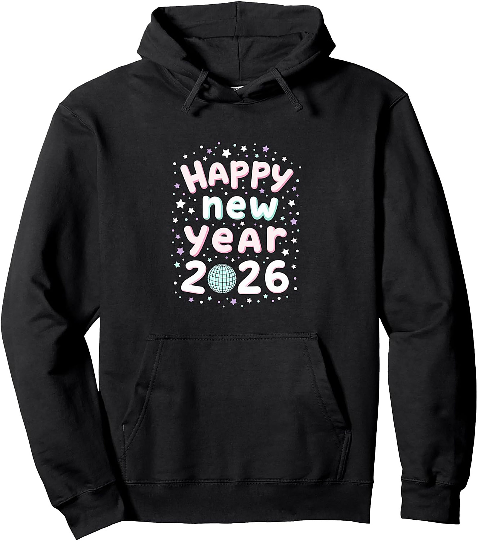 Happy New Year 2026 Pullover Hoodie Pastel Disco