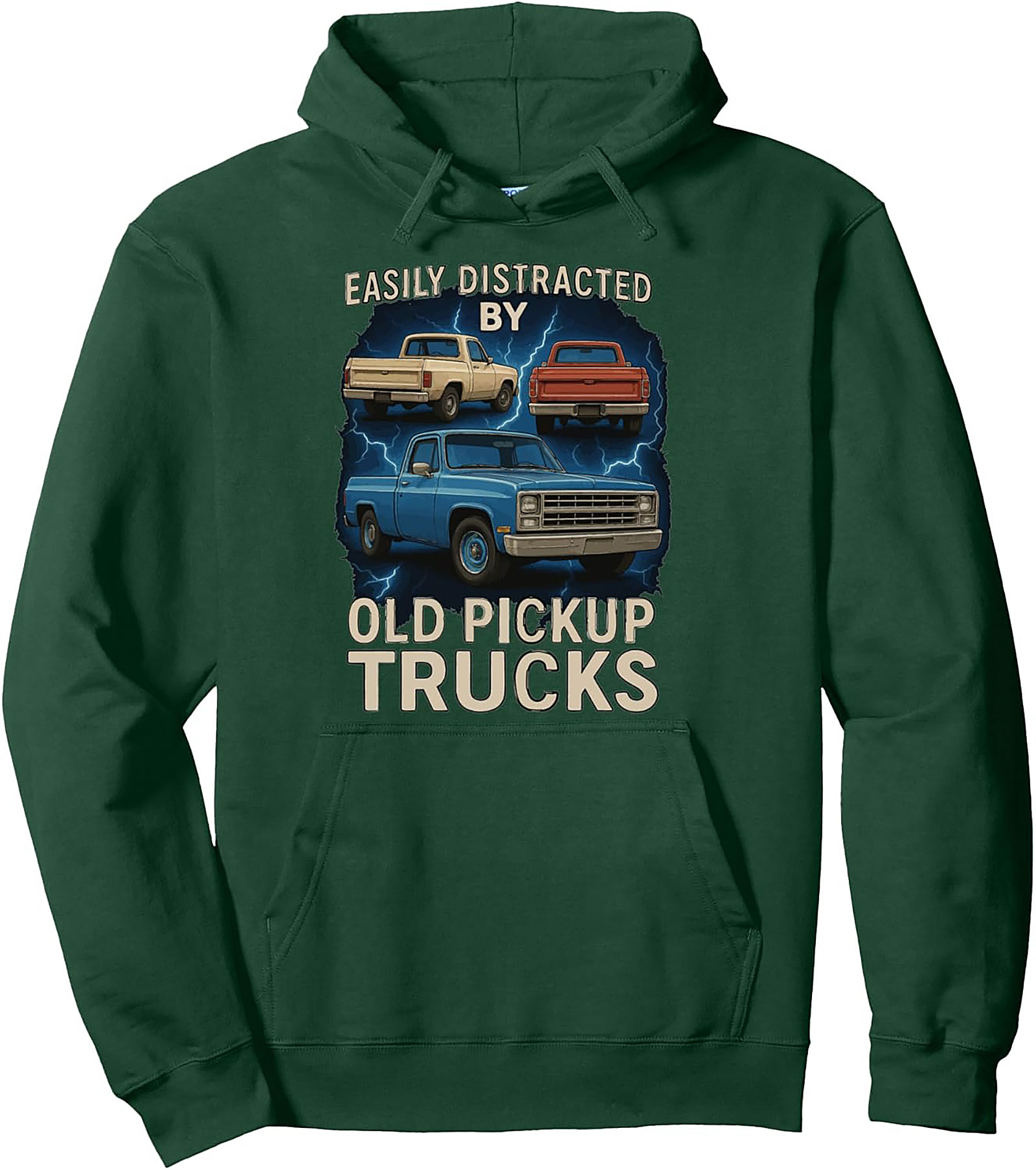 Easily Distracted by Old Pickup Trucks Classic Pullover Hoodie