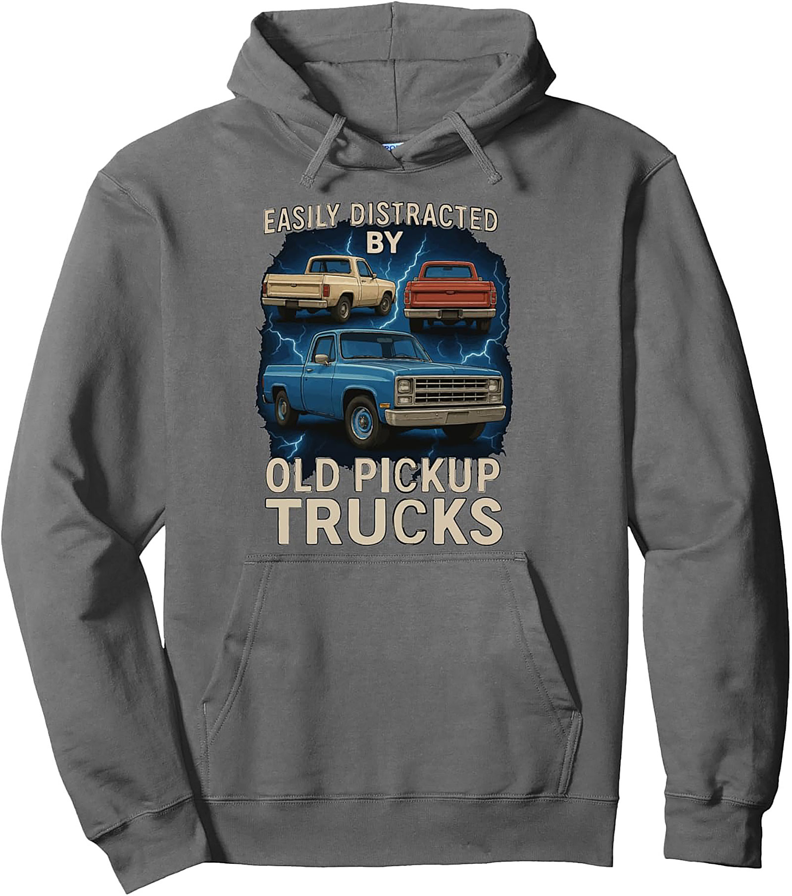 Easily Distracted by Old Pickup Trucks Classic Pullover Hoodie