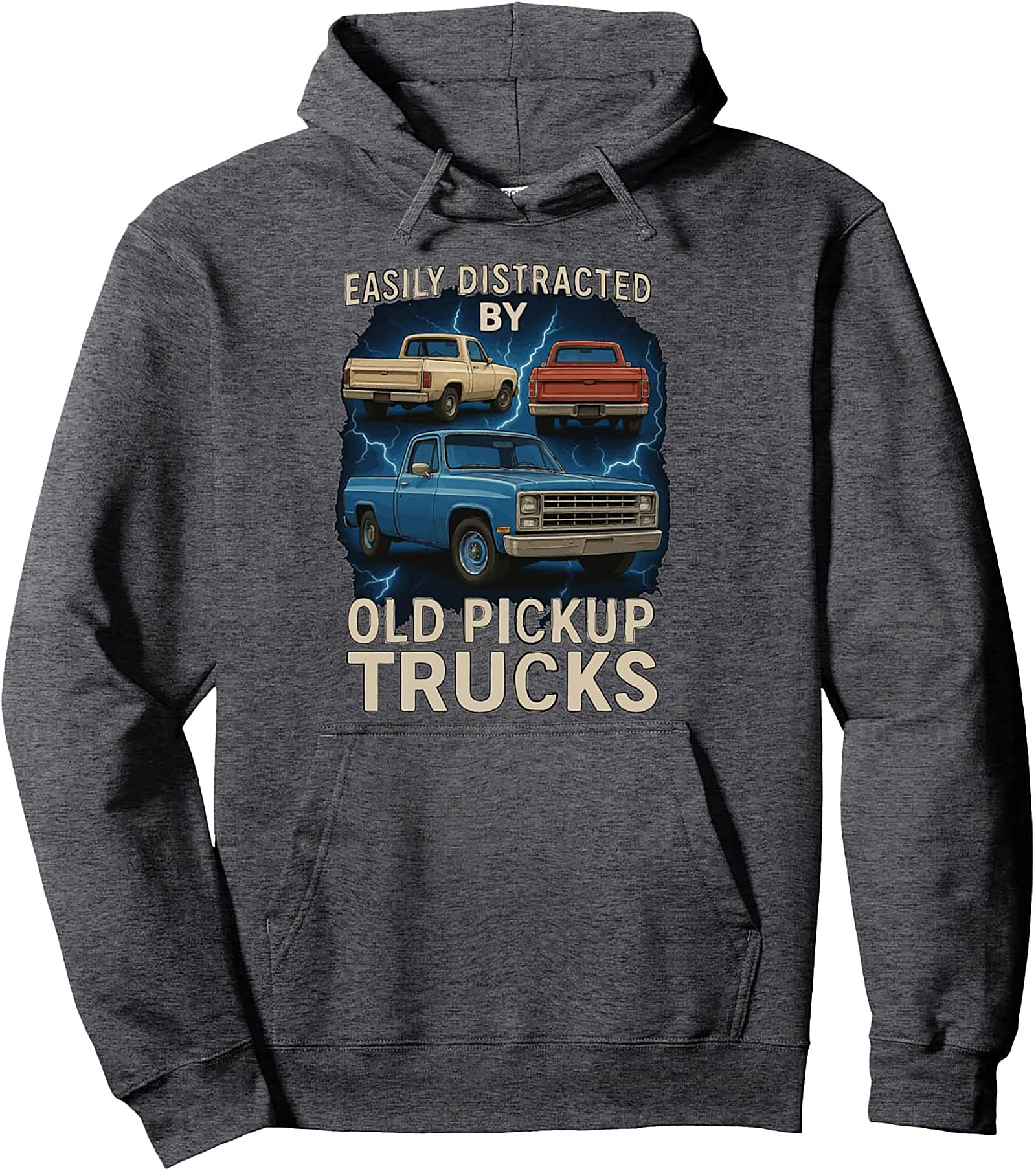 Easily Distracted by Old Pickup Trucks Classic Pullover Hoodie
