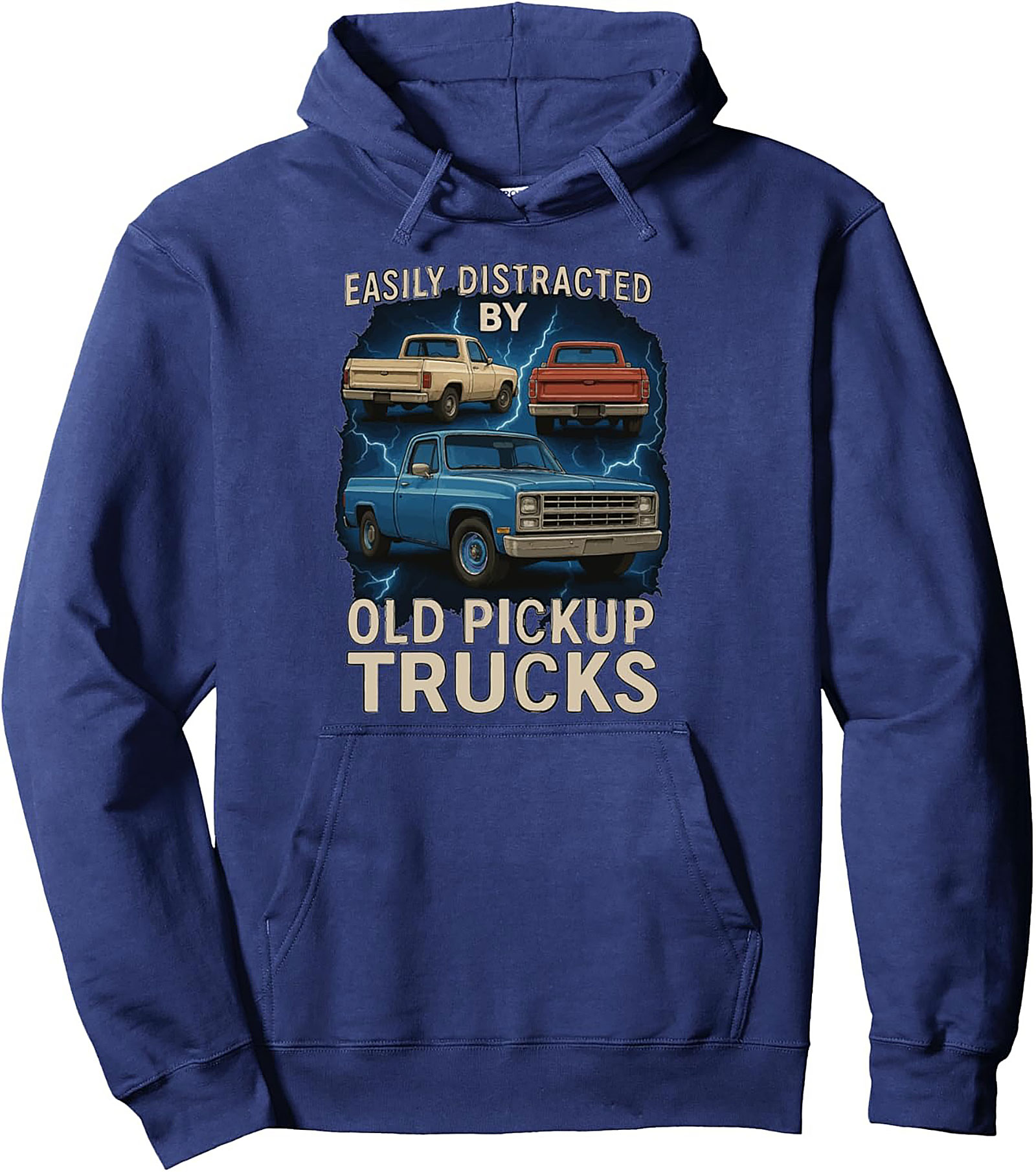 Easily Distracted by Old Pickup Trucks Classic Pullover Hoodie