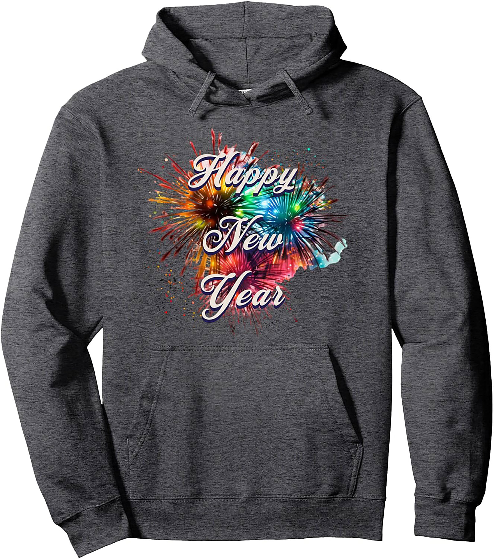 Happy New Year Graphic Hoodie Festive Pullover