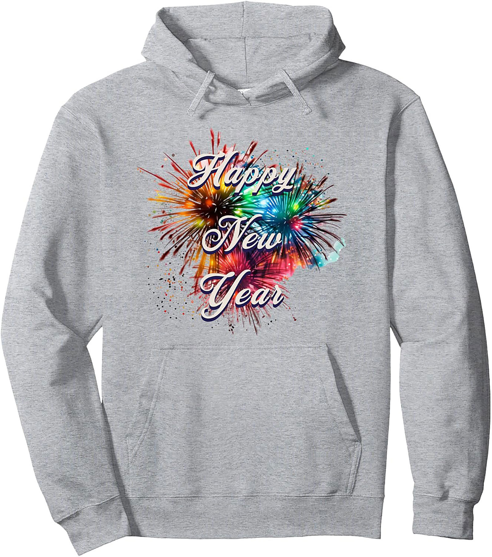 Happy New Year Graphic Hoodie Festive Pullover