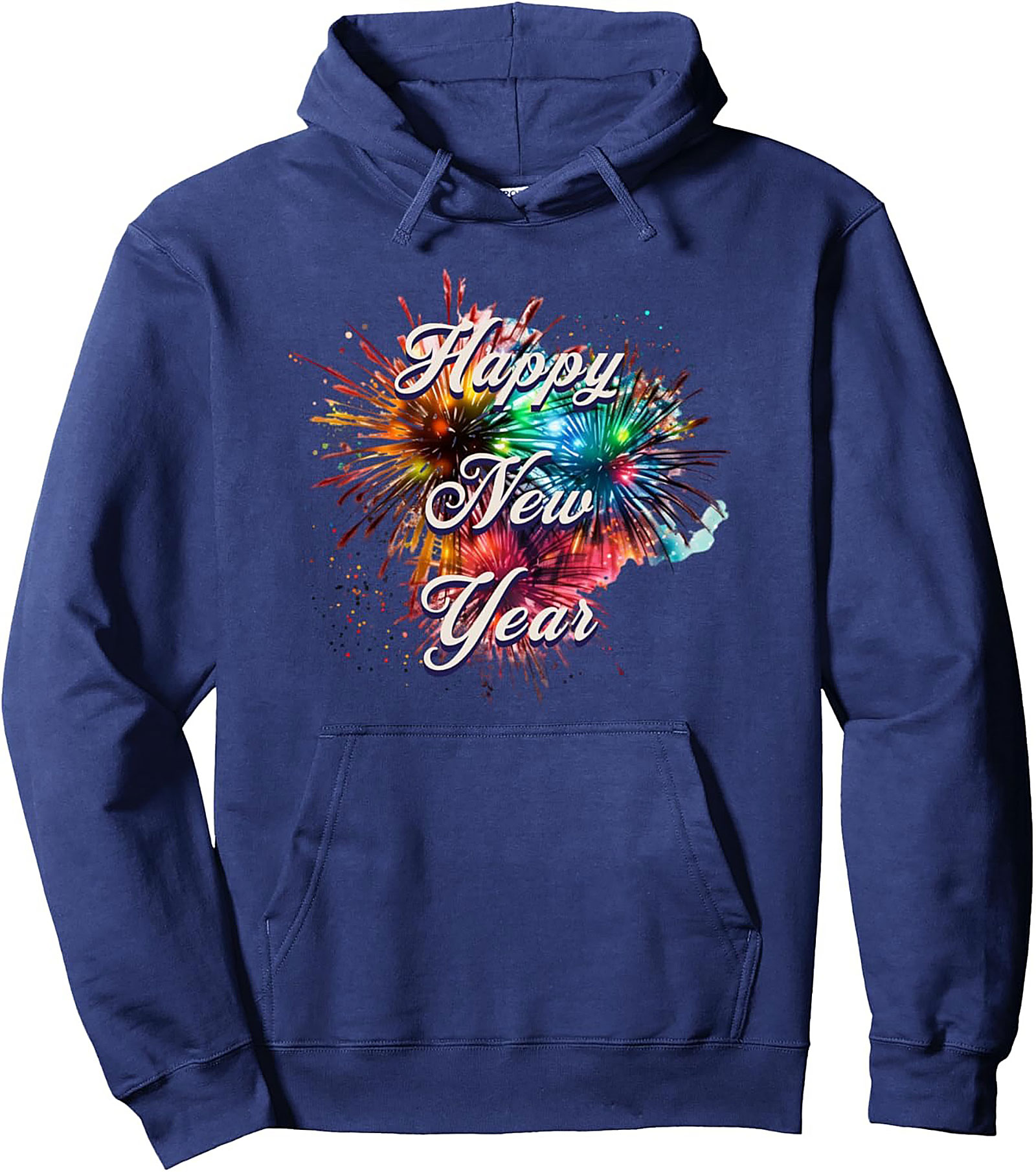 Happy New Year Graphic Hoodie Festive Pullover