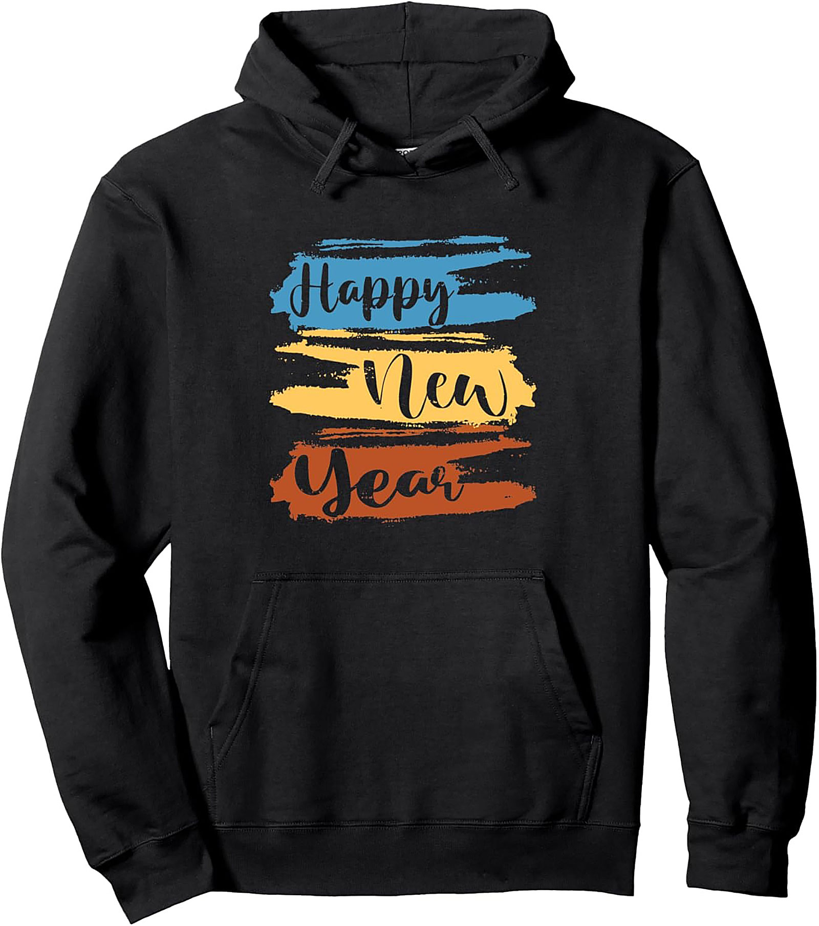 Happy New Year Pullover Hoodie Festive Graphic Hoodie