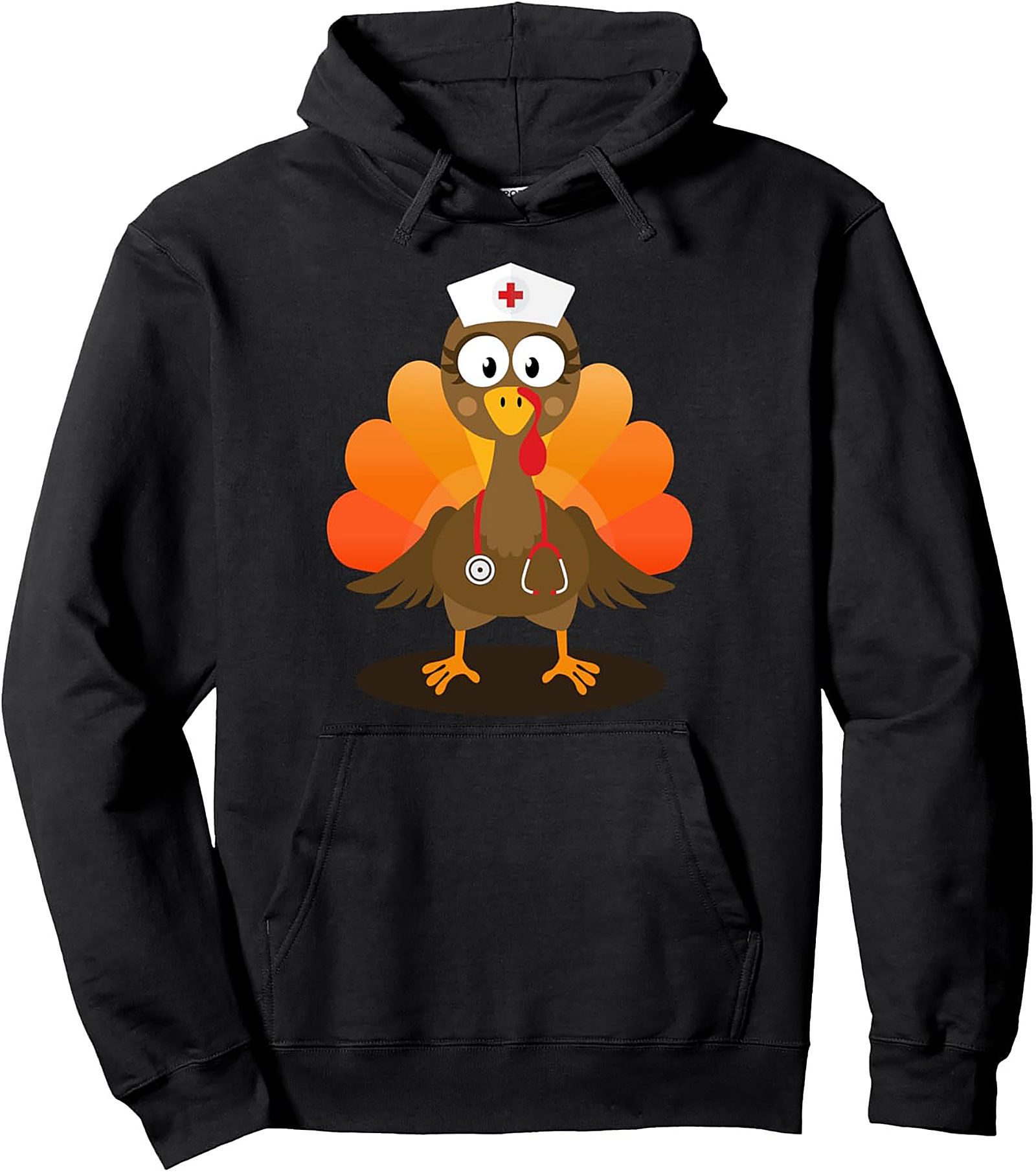 Funny Thanksgiving Nurse Turkey Pullover Hoodie