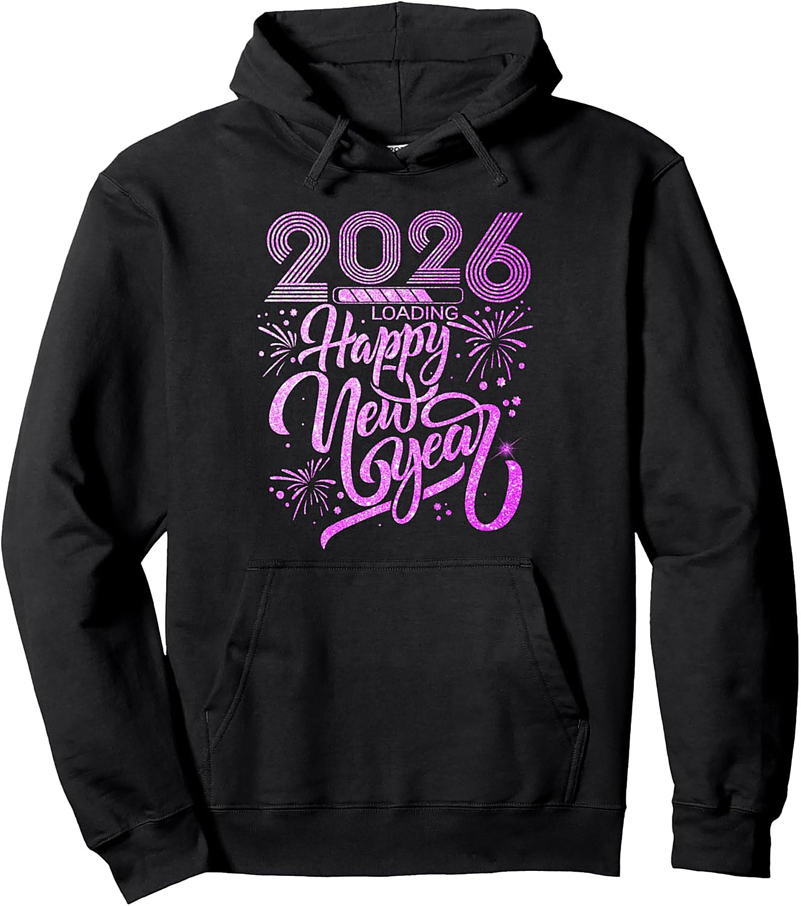 New Year 2026 Graphic Hoodie Loading Celebration Pullover