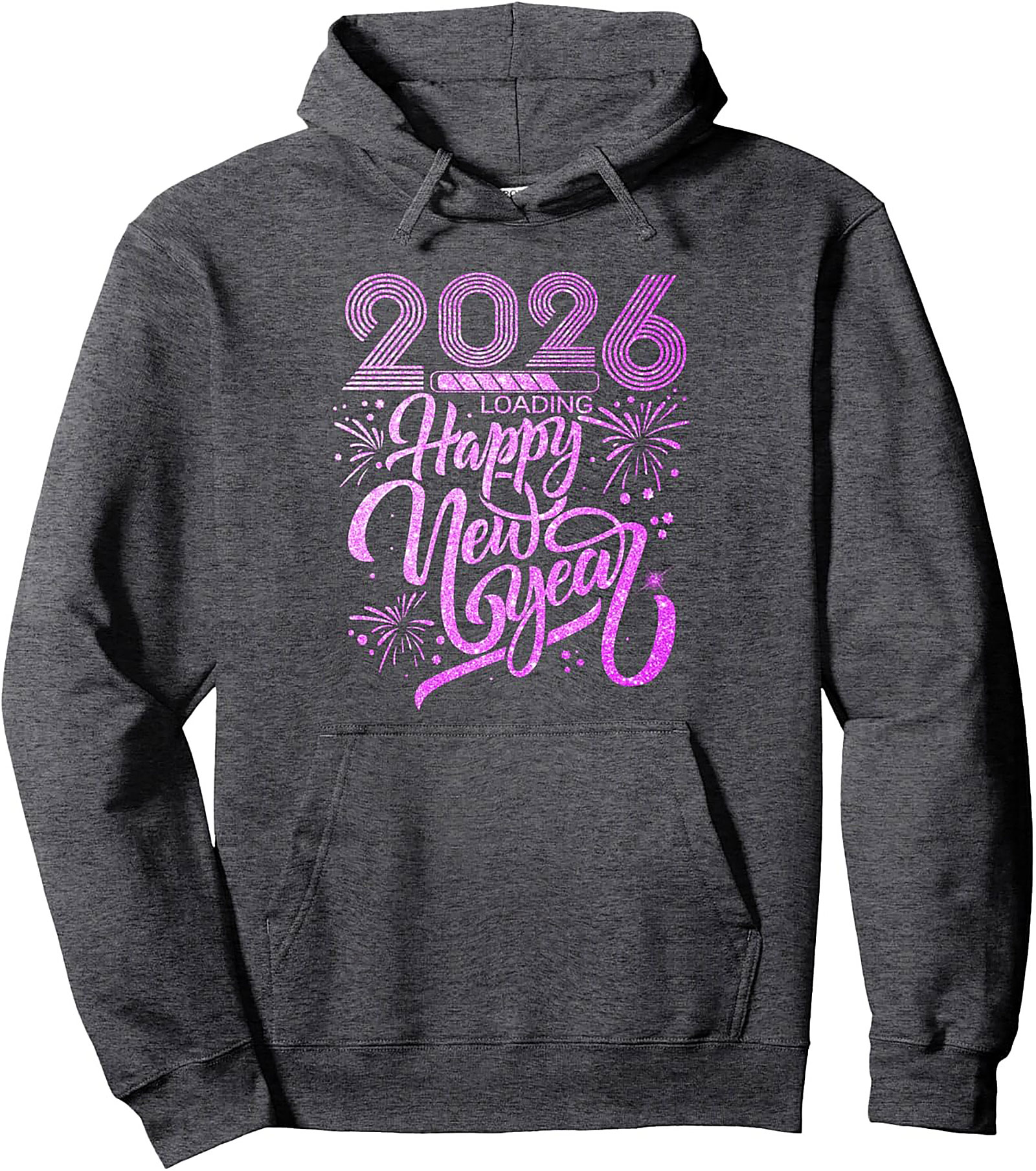 New Year 2026 Graphic Hoodie Loading Celebration Pullover