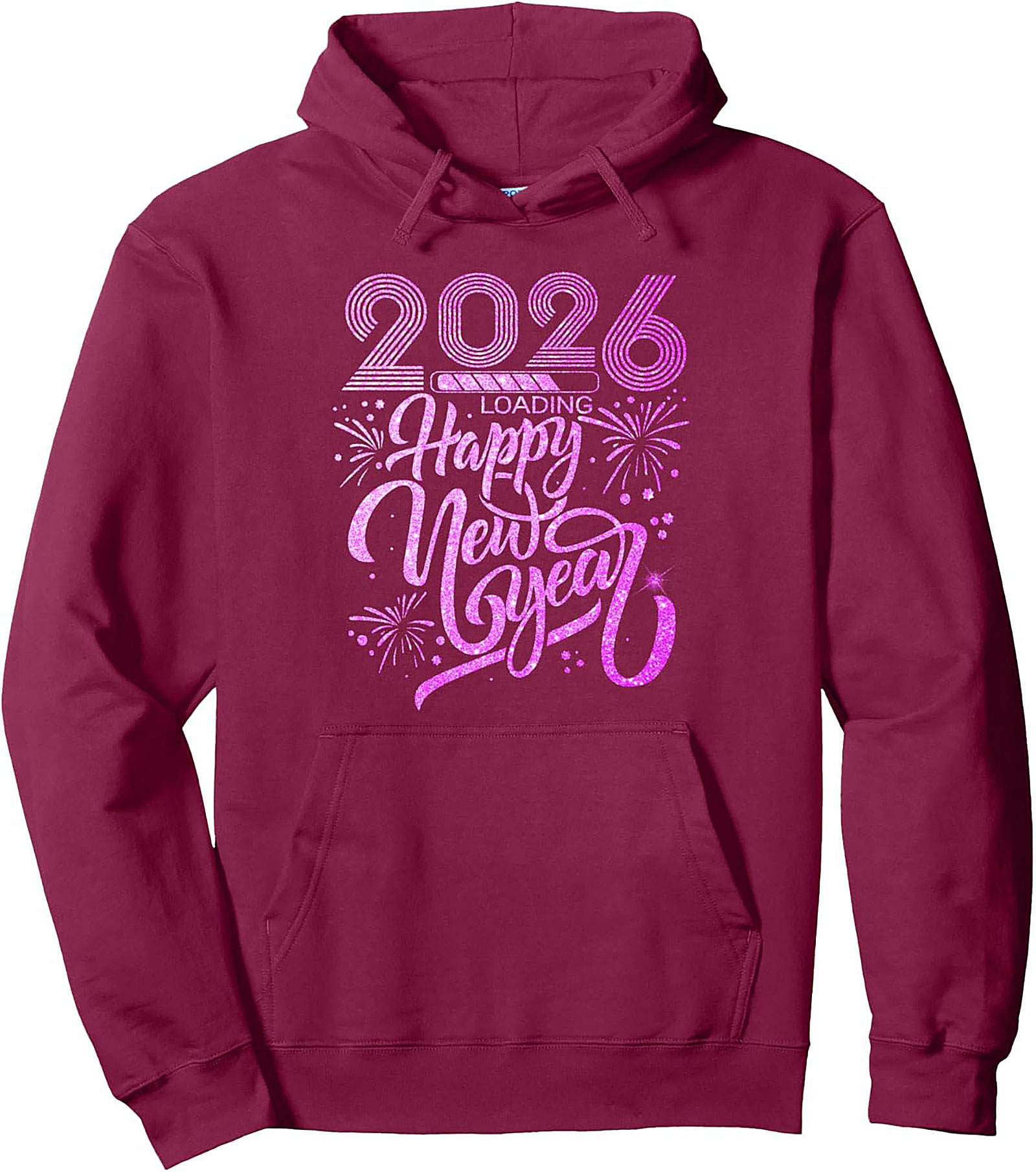 New Year 2026 Graphic Hoodie Loading Celebration Pullover