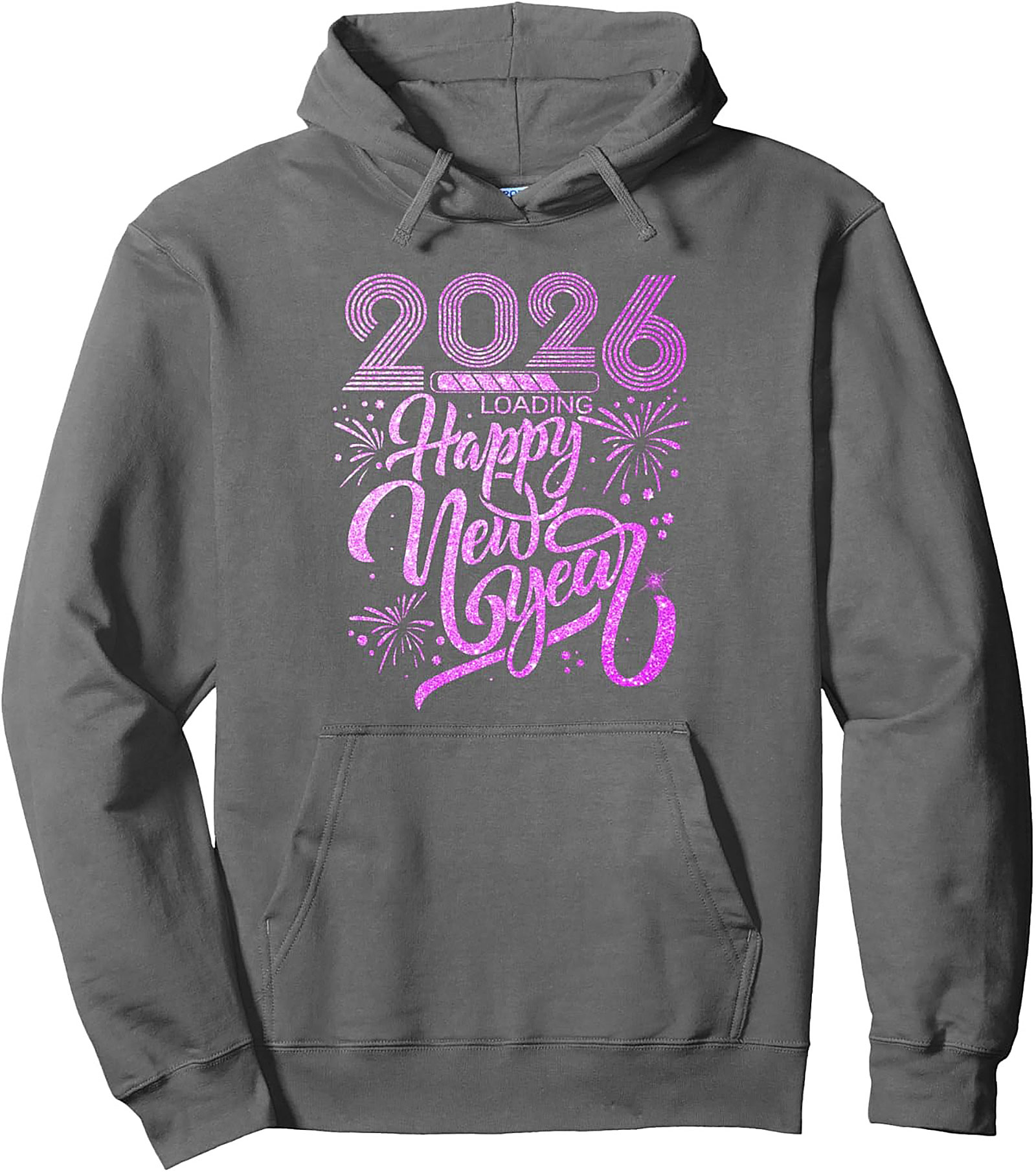 New Year 2026 Graphic Hoodie Loading Celebration Pullover