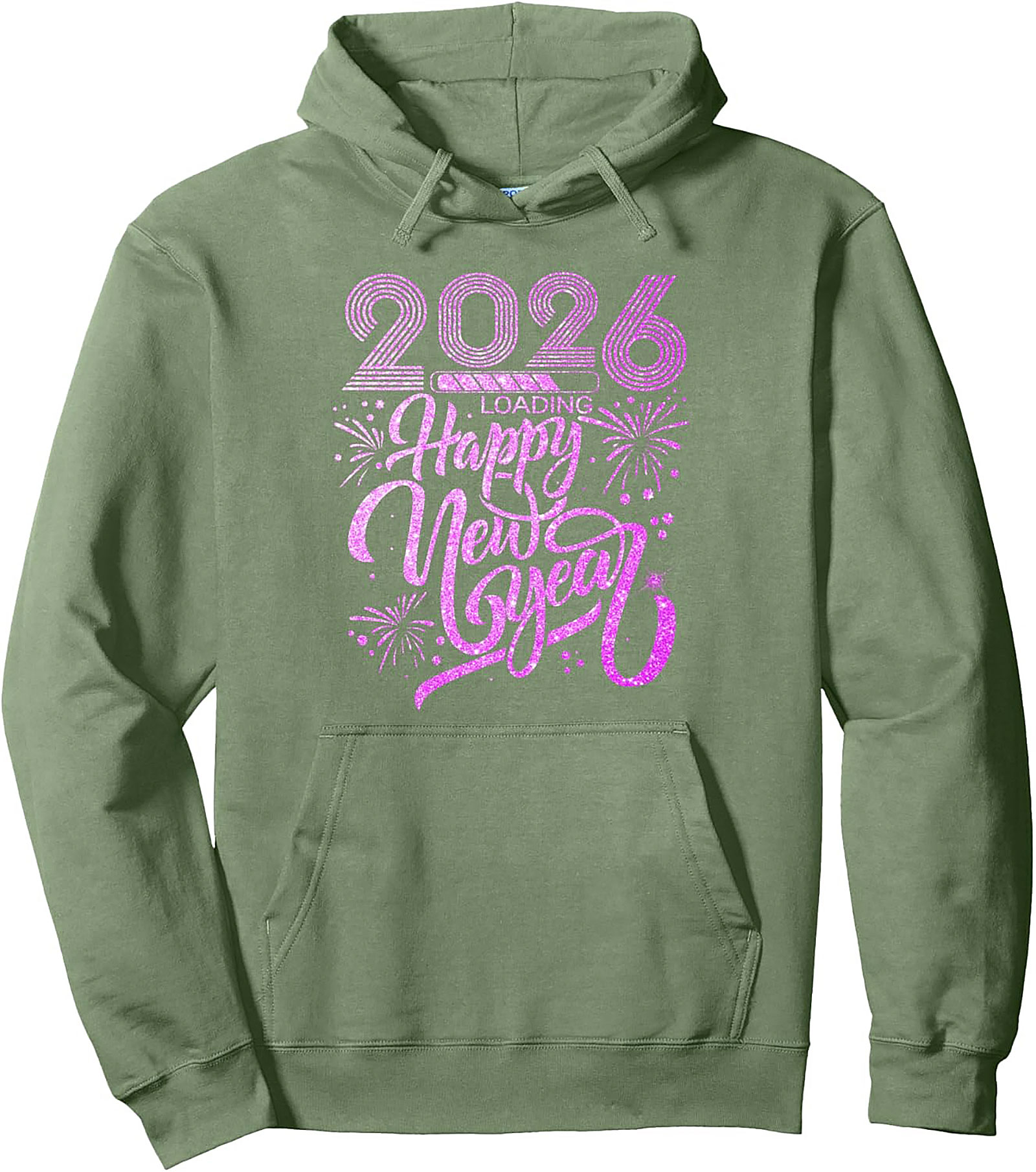 New Year 2026 Graphic Hoodie Loading Celebration Pullover