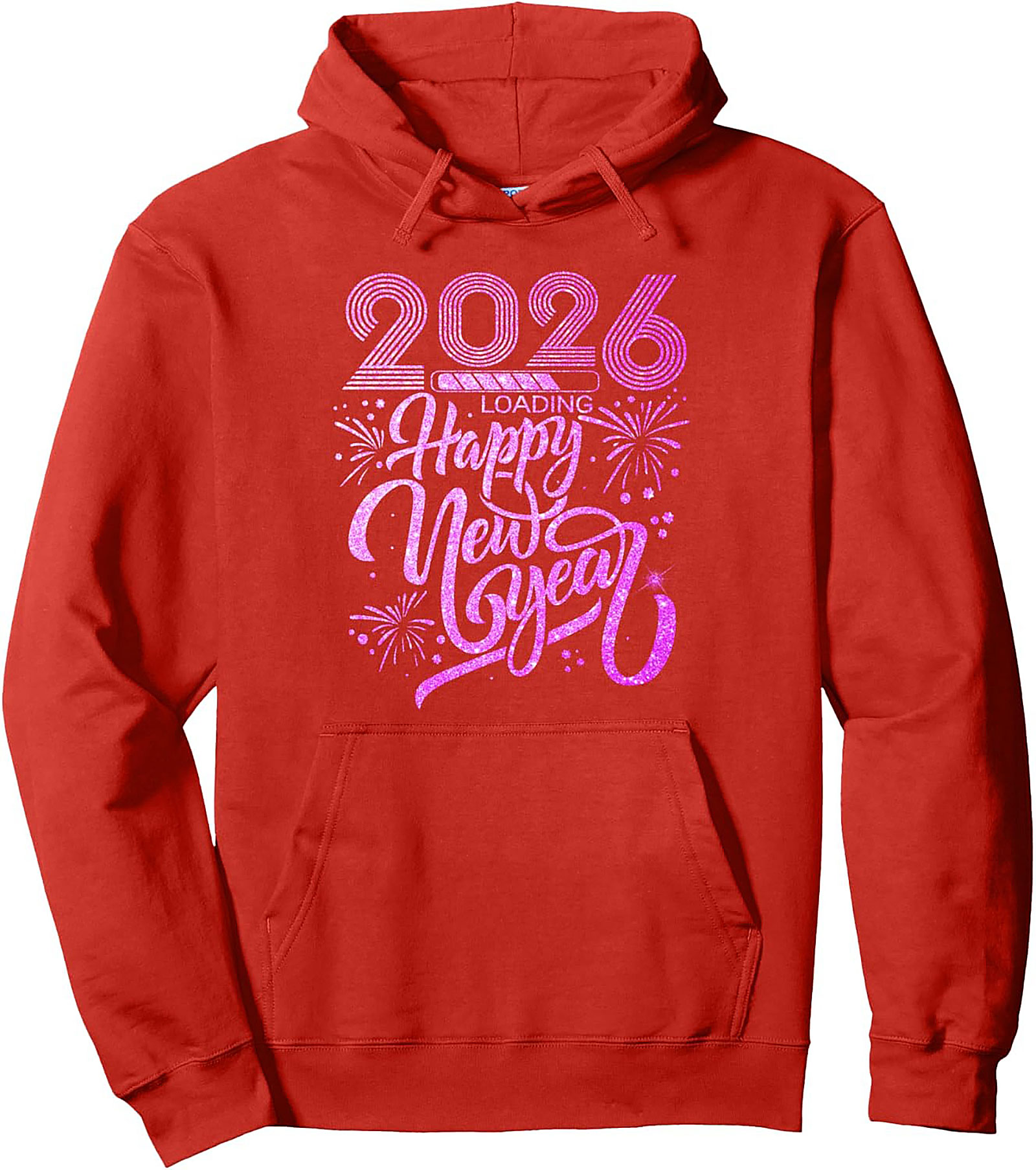 New Year 2026 Graphic Hoodie Loading Celebration Pullover