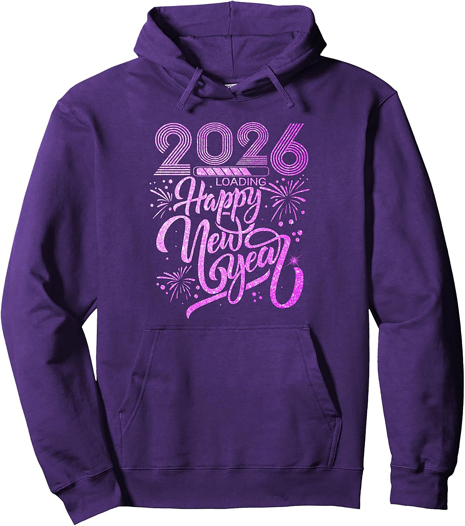 New Year 2026 Graphic Hoodie Loading Celebration Pullover