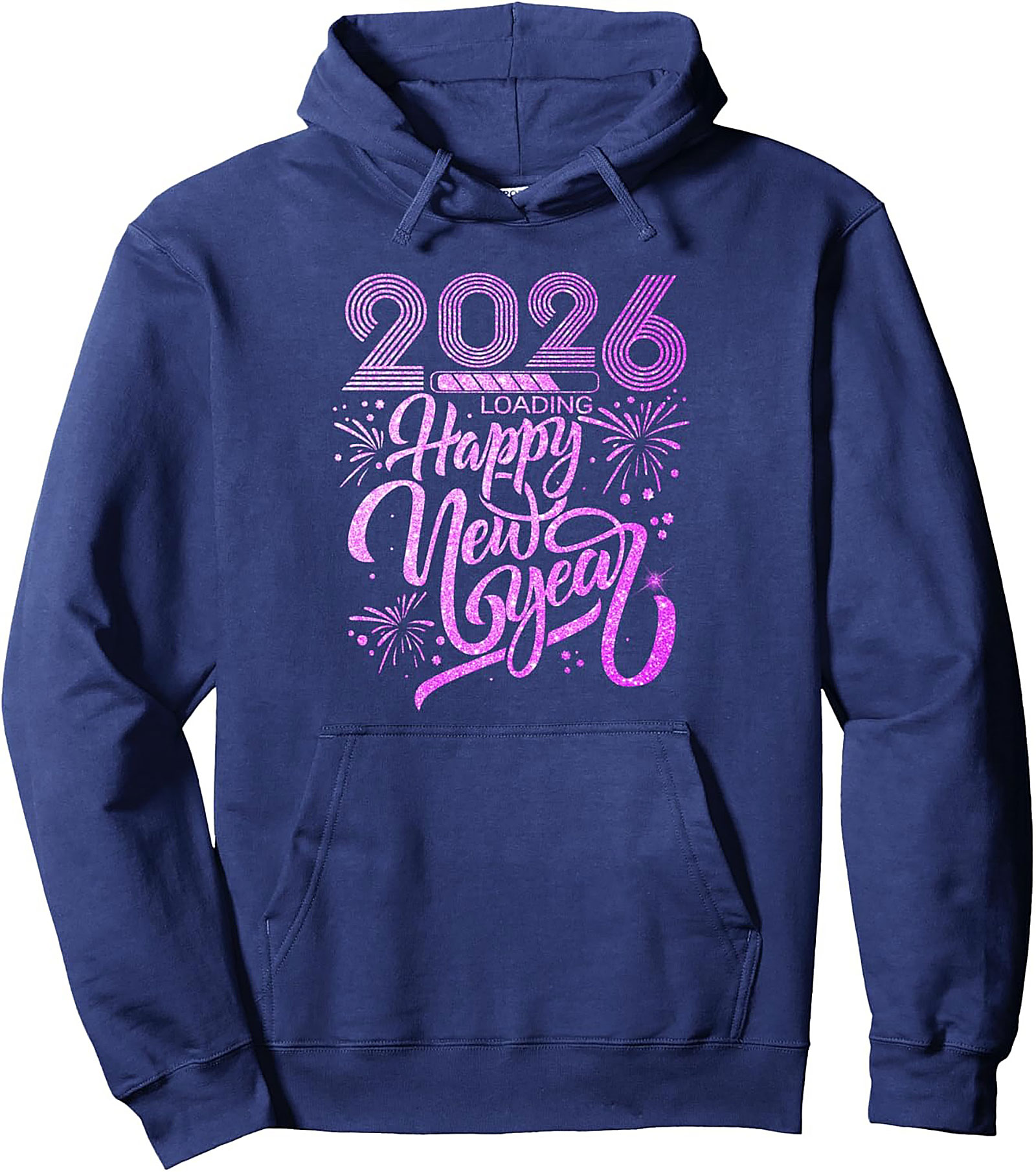 New Year 2026 Graphic Hoodie Loading Celebration Pullover