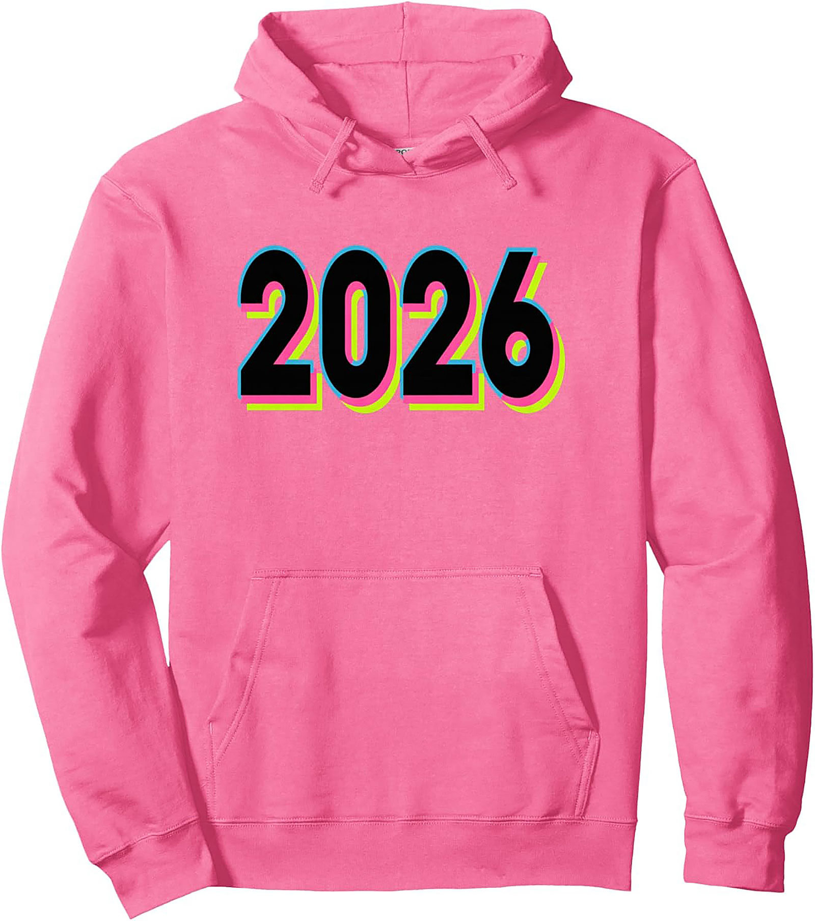 Class of 2026 Pullover Hoodie Retro Neon Graduation Gear