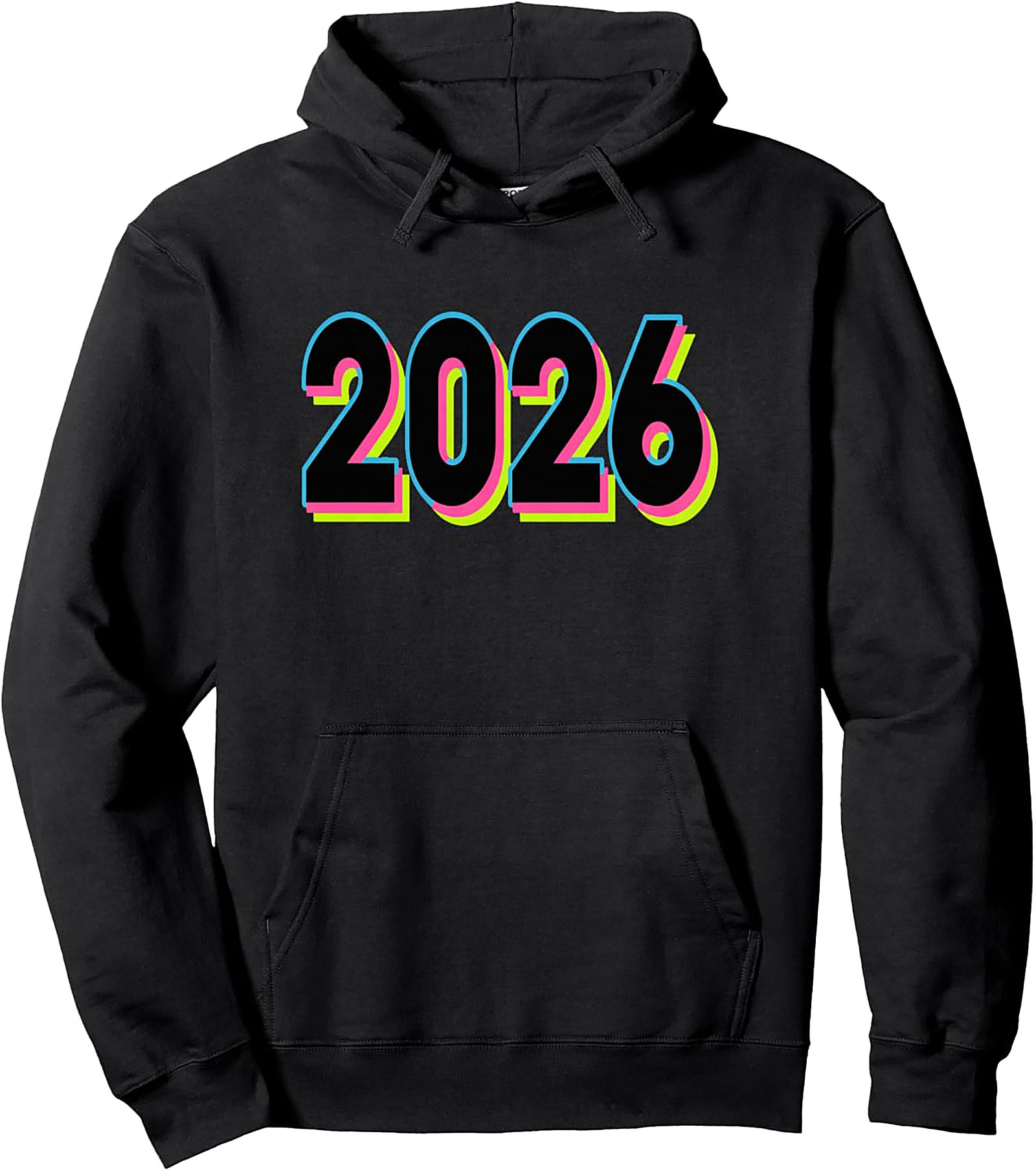 Class of 2026 Pullover Hoodie Retro Neon Graduation Gear