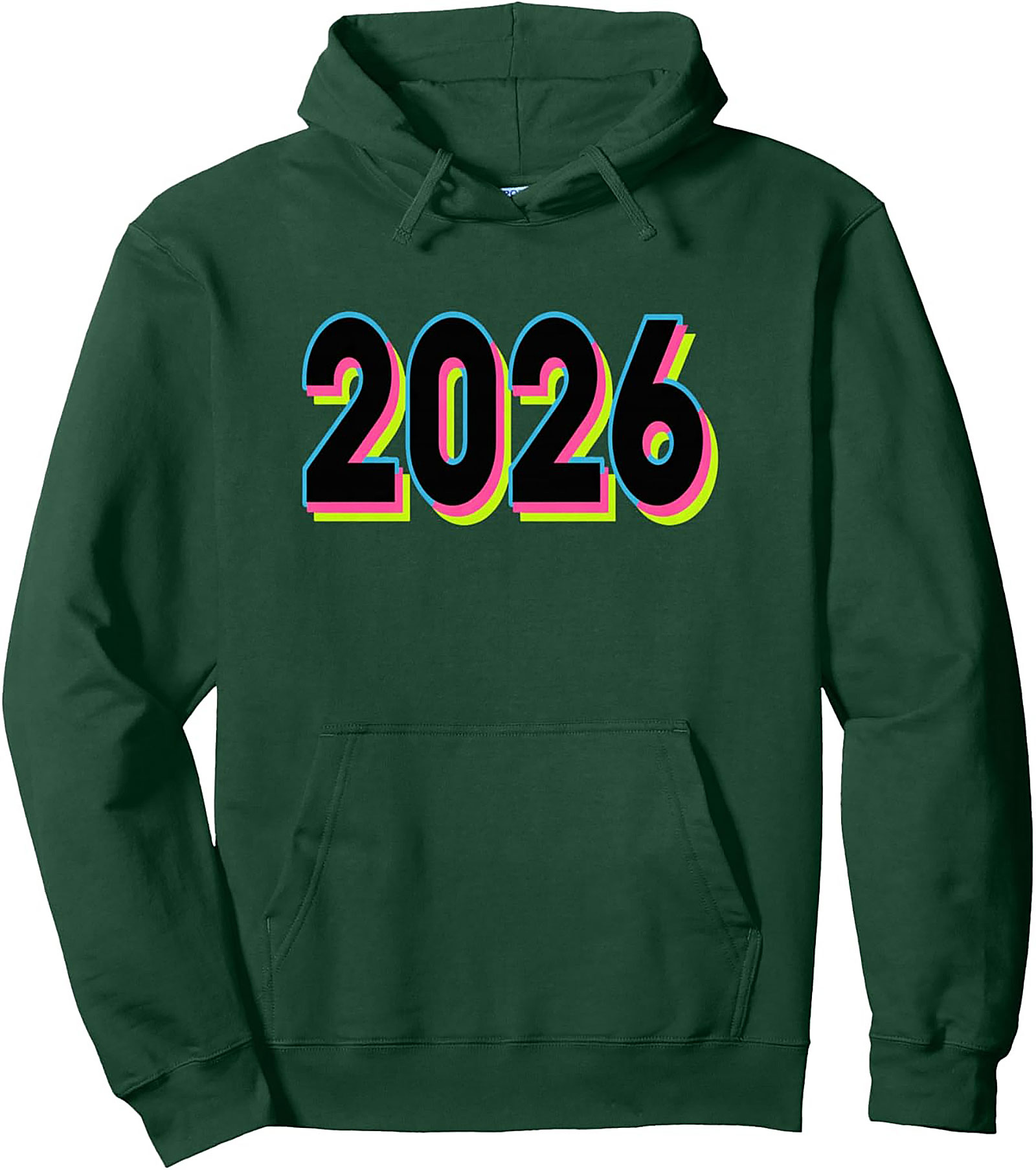 Class of 2026 Pullover Hoodie Retro Neon Graduation Gear
