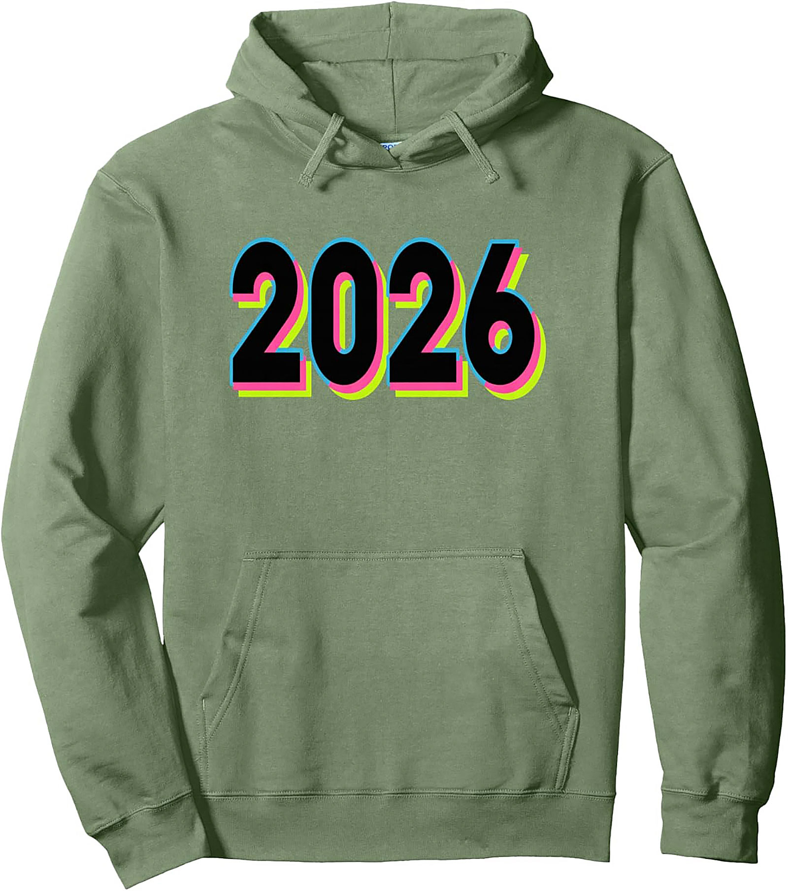 Class of 2026 Pullover Hoodie Retro Neon Graduation Gear