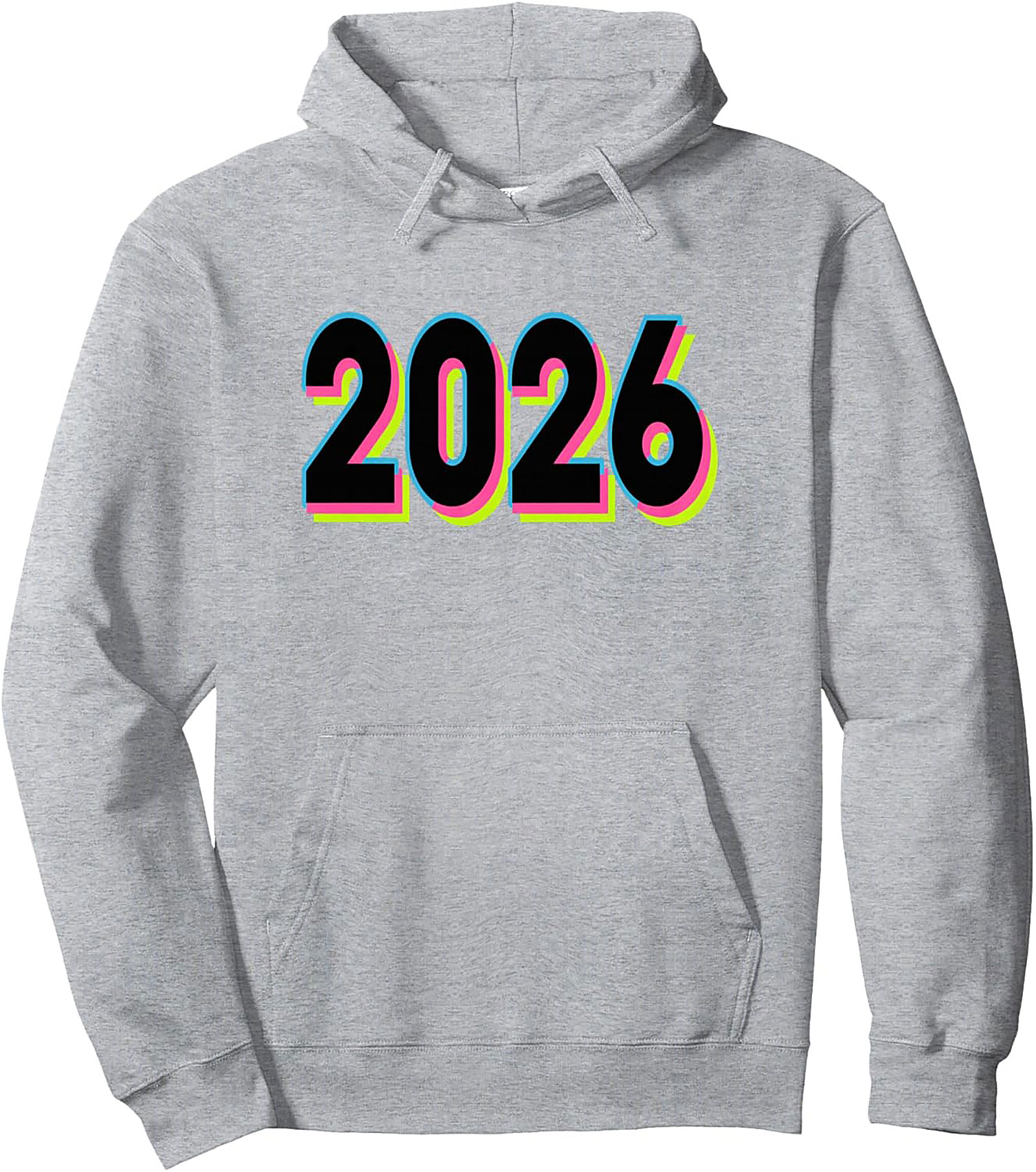 Class of 2026 Pullover Hoodie Retro Neon Graduation Gear
