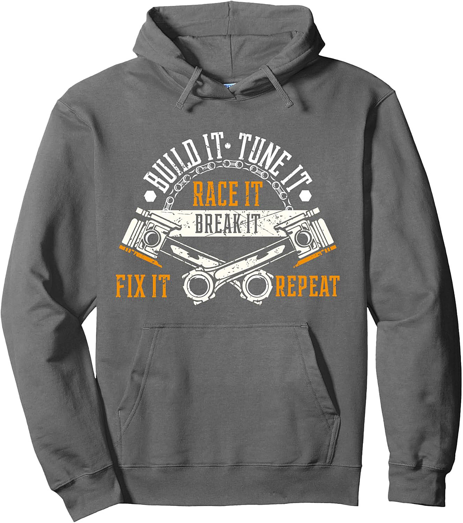Gearhead Mechanic Pullover Hoodie Build It Fix It Repeat
