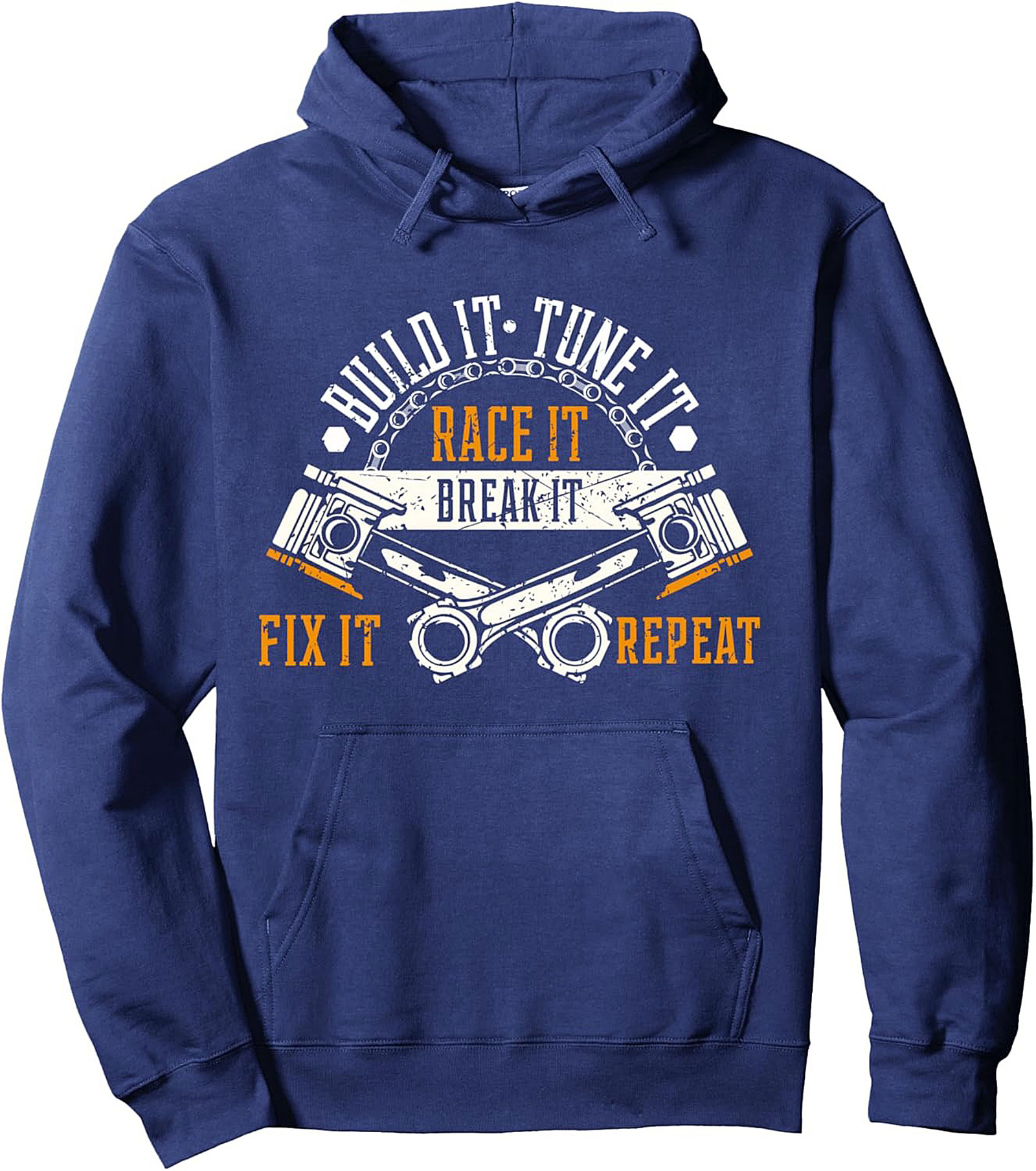 Gearhead Mechanic Pullover Hoodie Build It Fix It Repeat