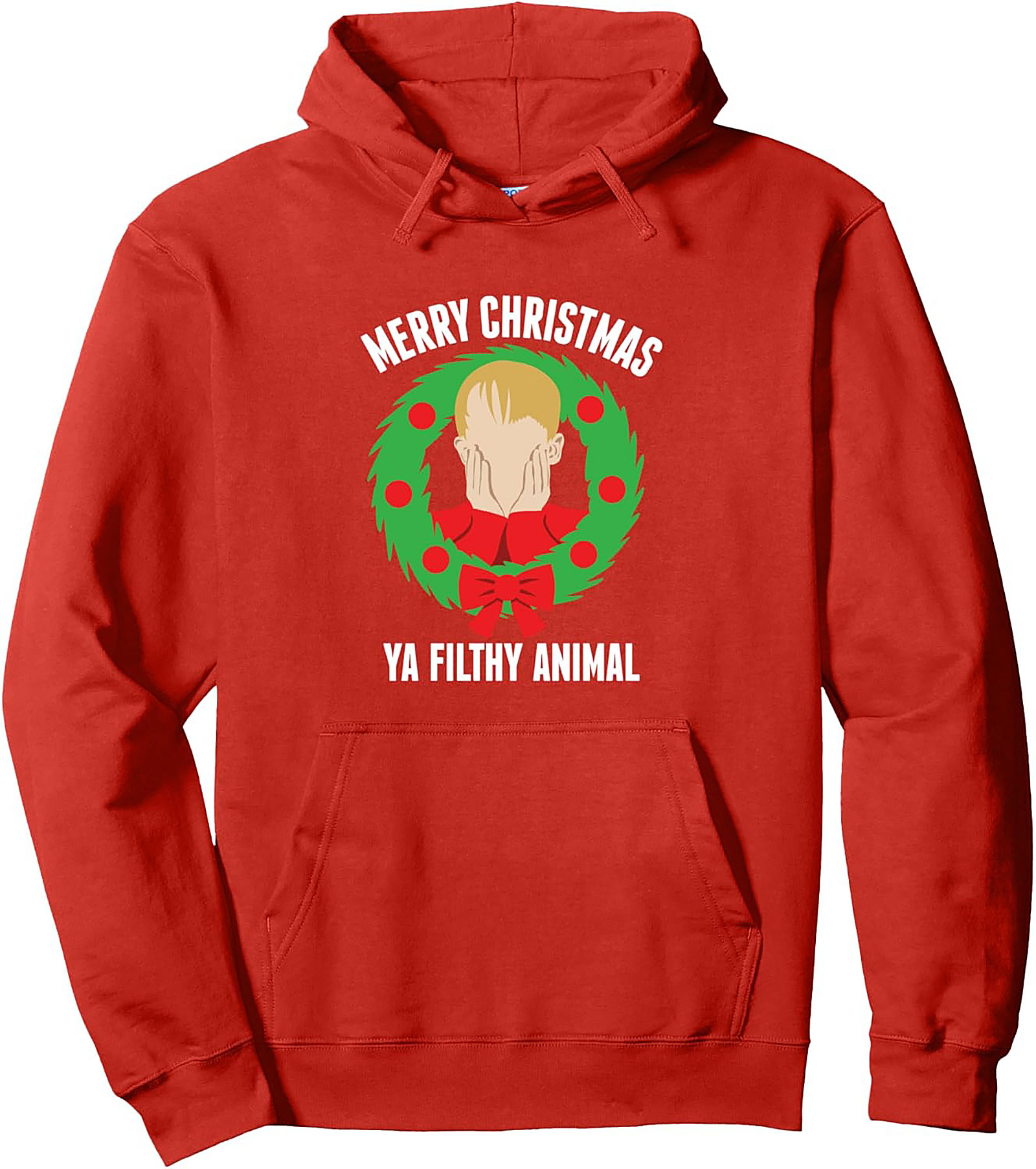 Ya Filthy Animal Christmas Graphic Hoodie Home Alone Pullover