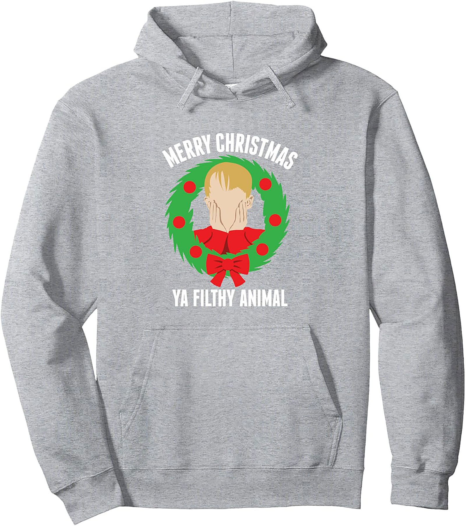 Ya Filthy Animal Christmas Graphic Hoodie Home Alone Pullover