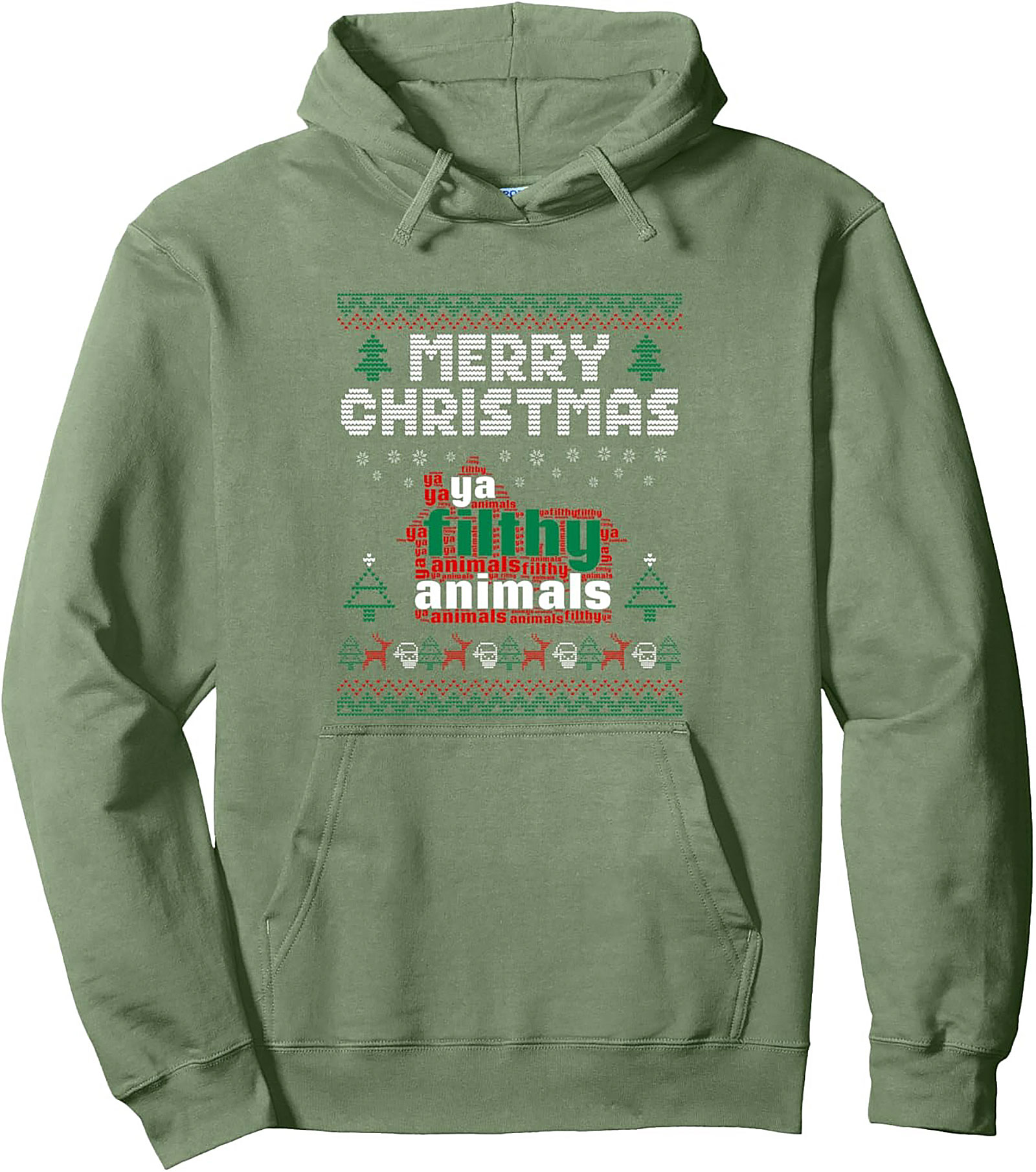 Filthy Animals Ugly Christmas Pullover Hoodie Funny